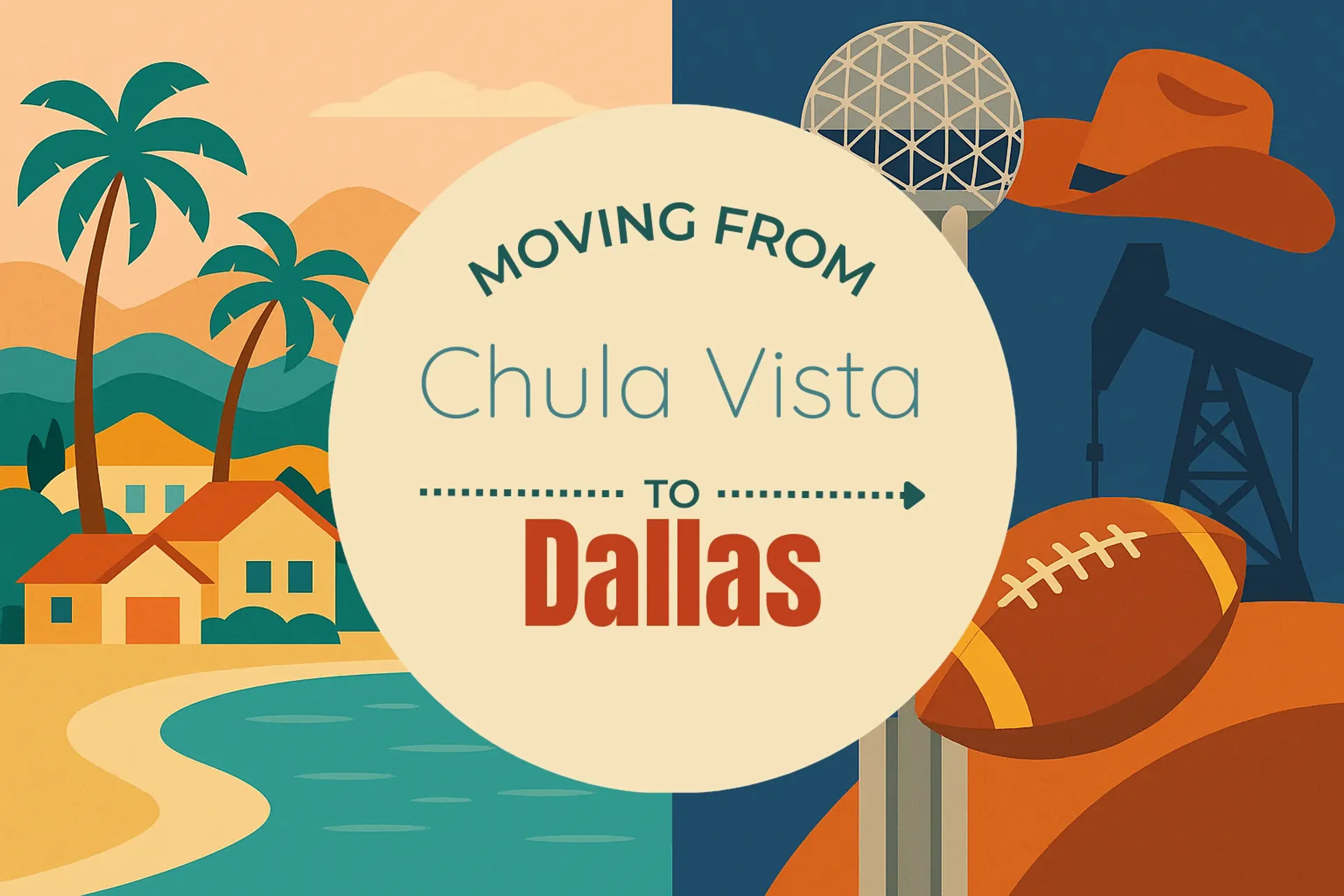 Side-by-side comparison of Chula Vista to Dallas moving companies