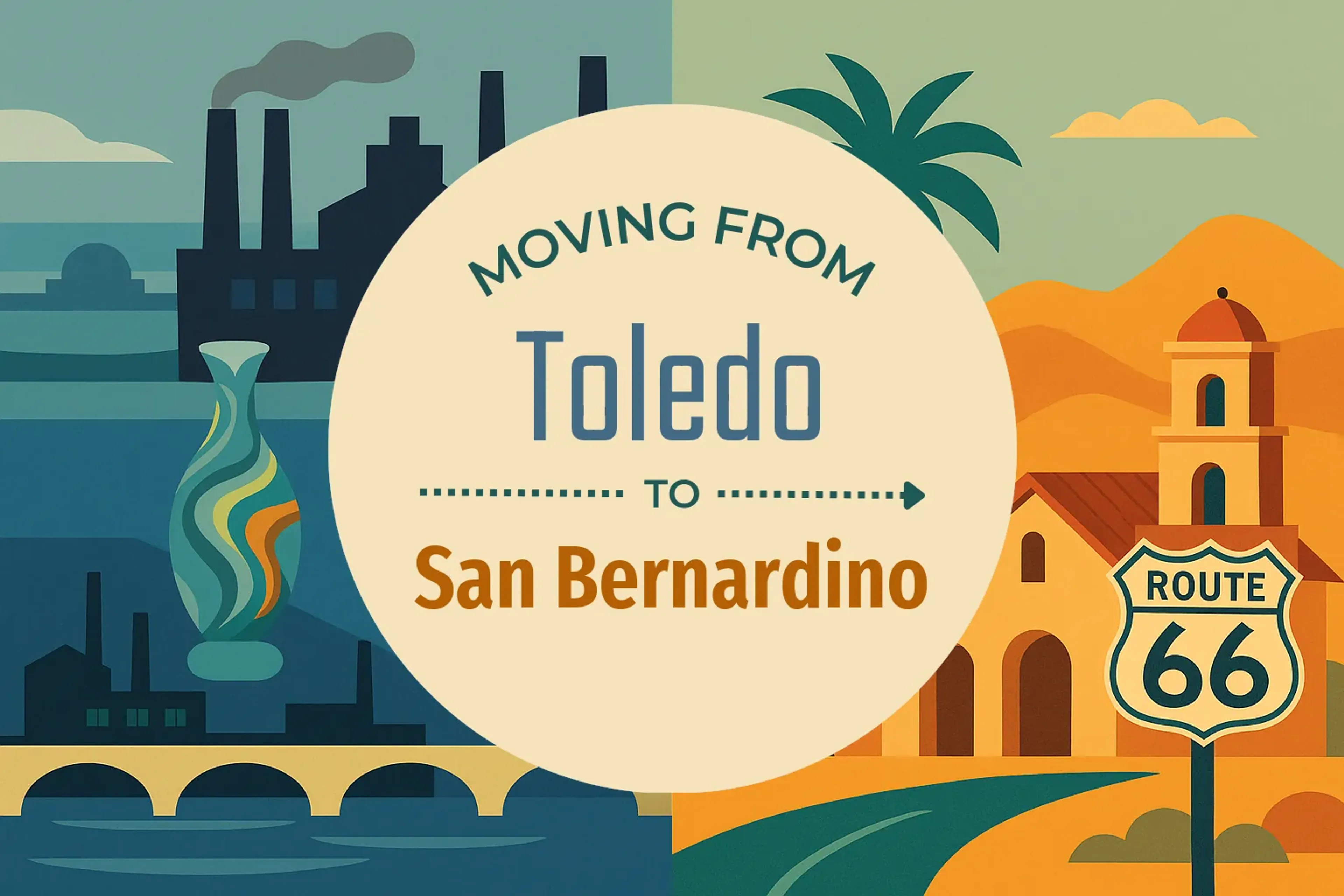 Side-by-side comparison of Toledo to San Bernardino moving companies