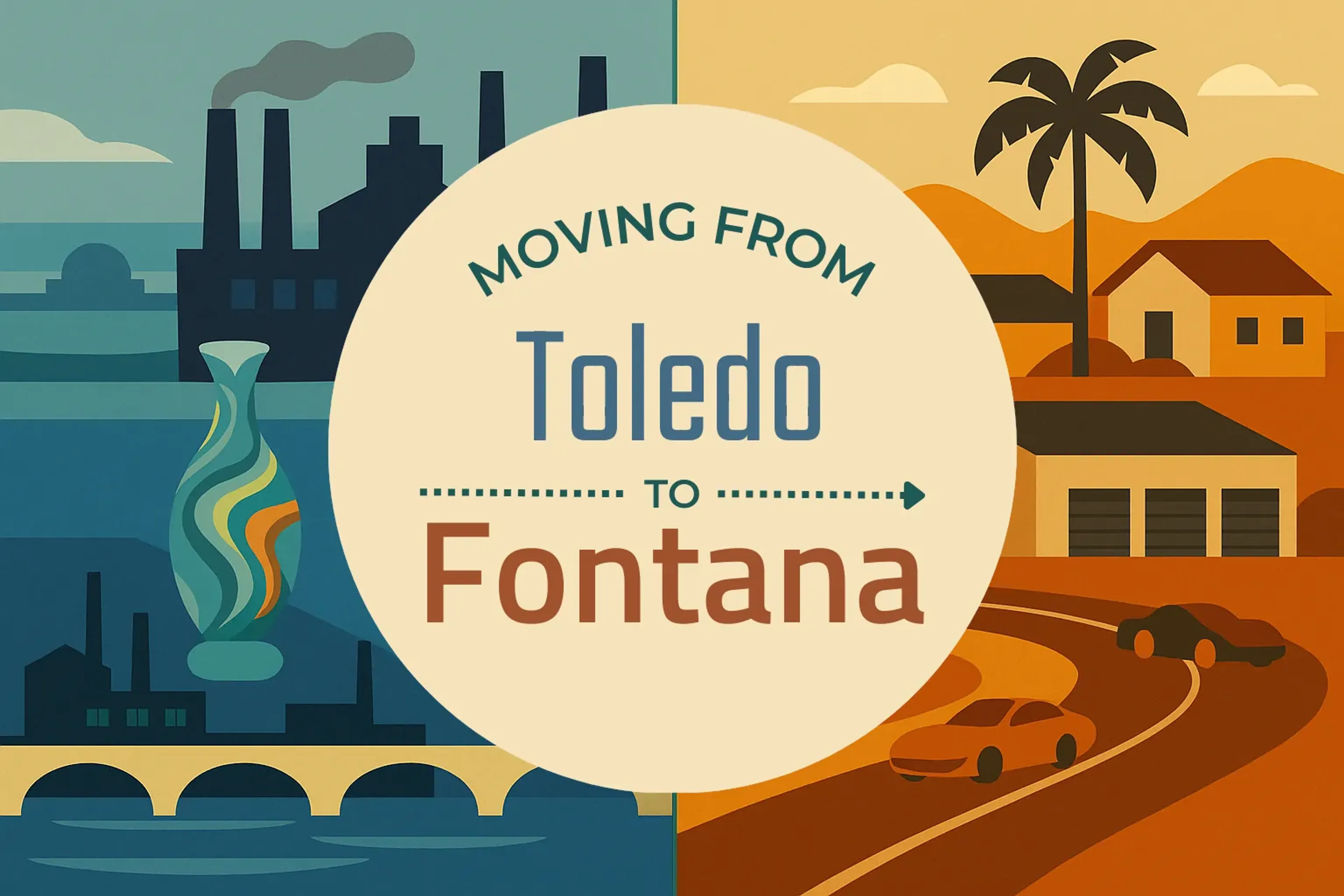 Side-by-side comparison of Toledo to Fontana moving companies