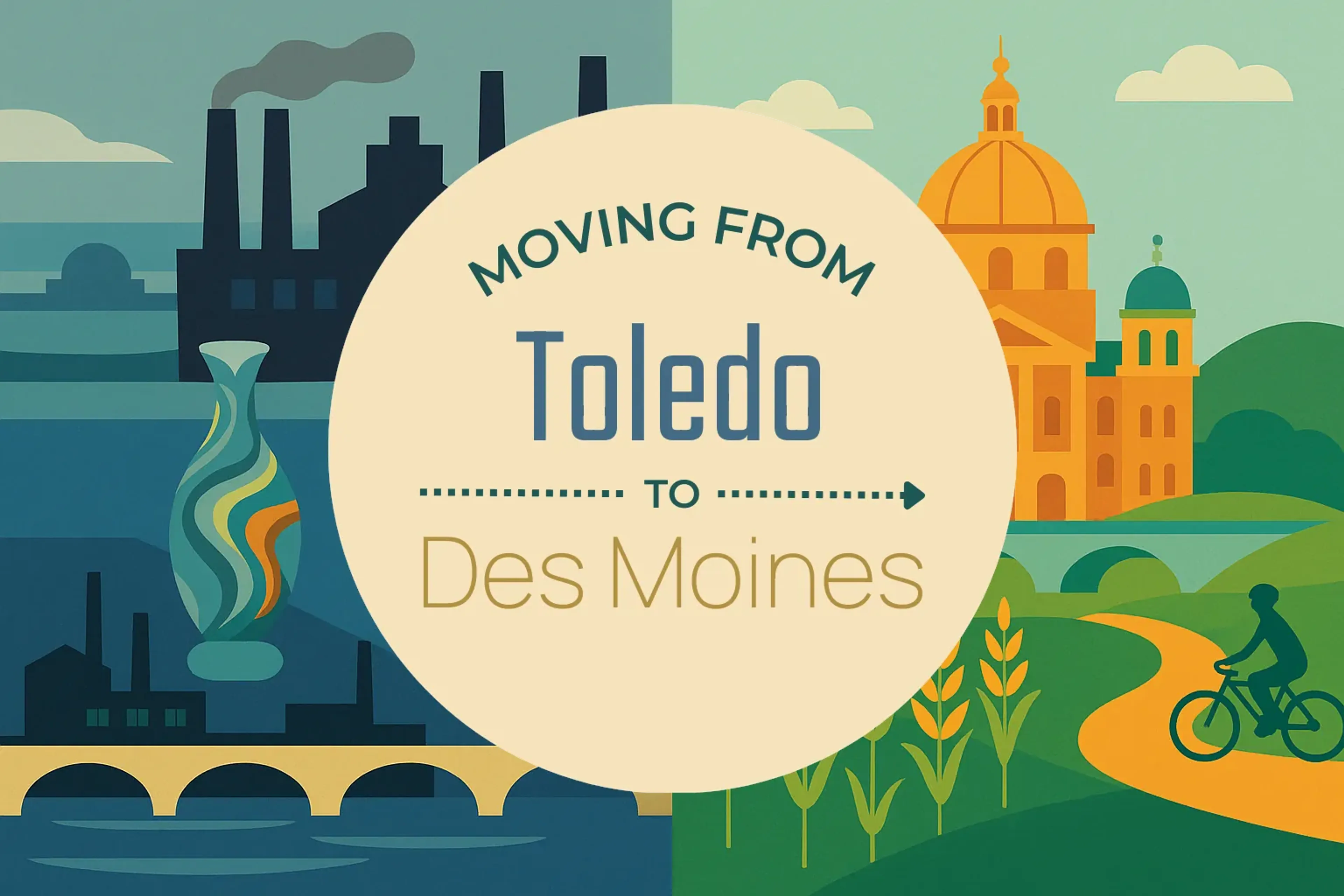 Side-by-side comparison of Toledo to Des Moines moving companies
