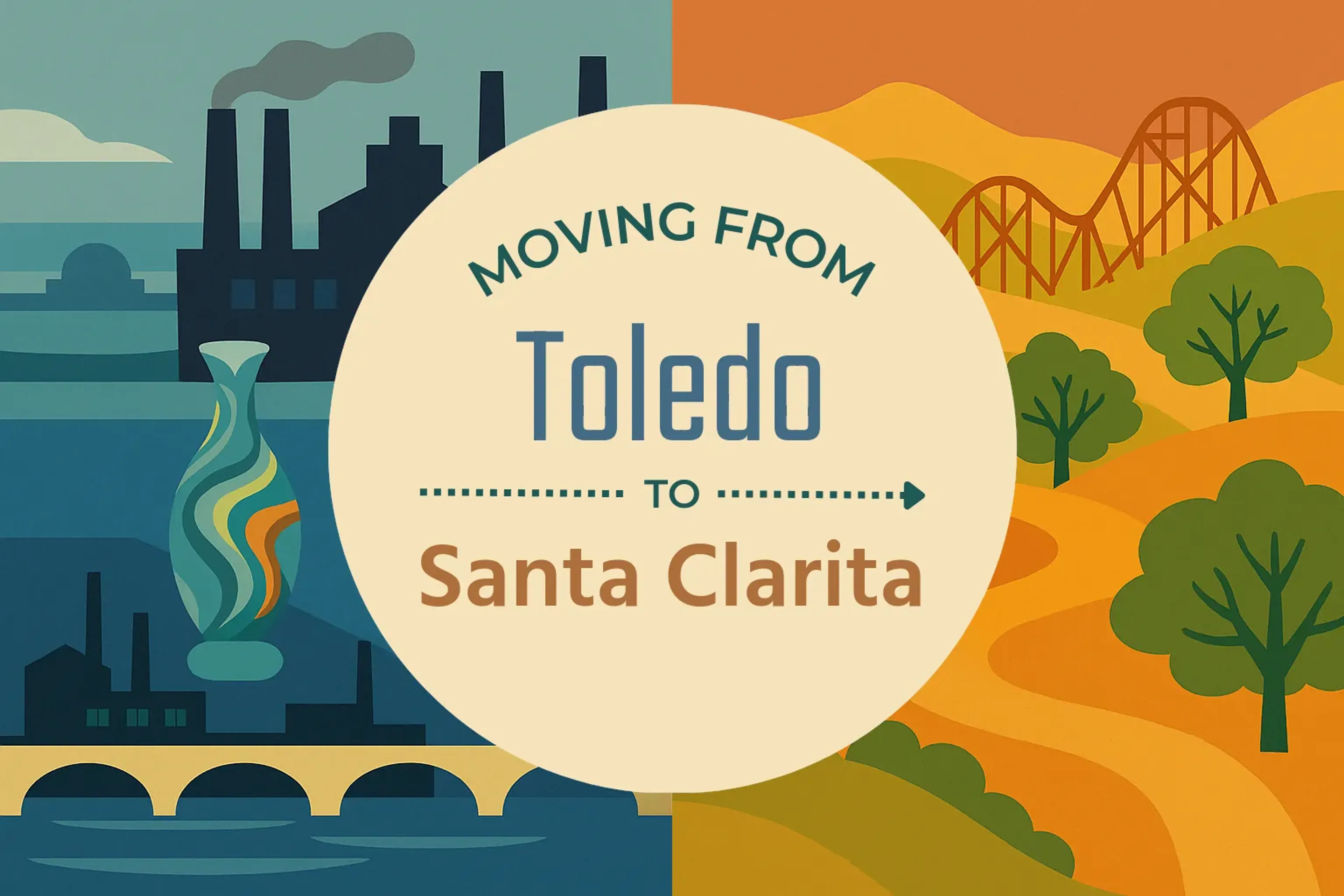 Side-by-side comparison of Toledo to Santa Clarita moving companies