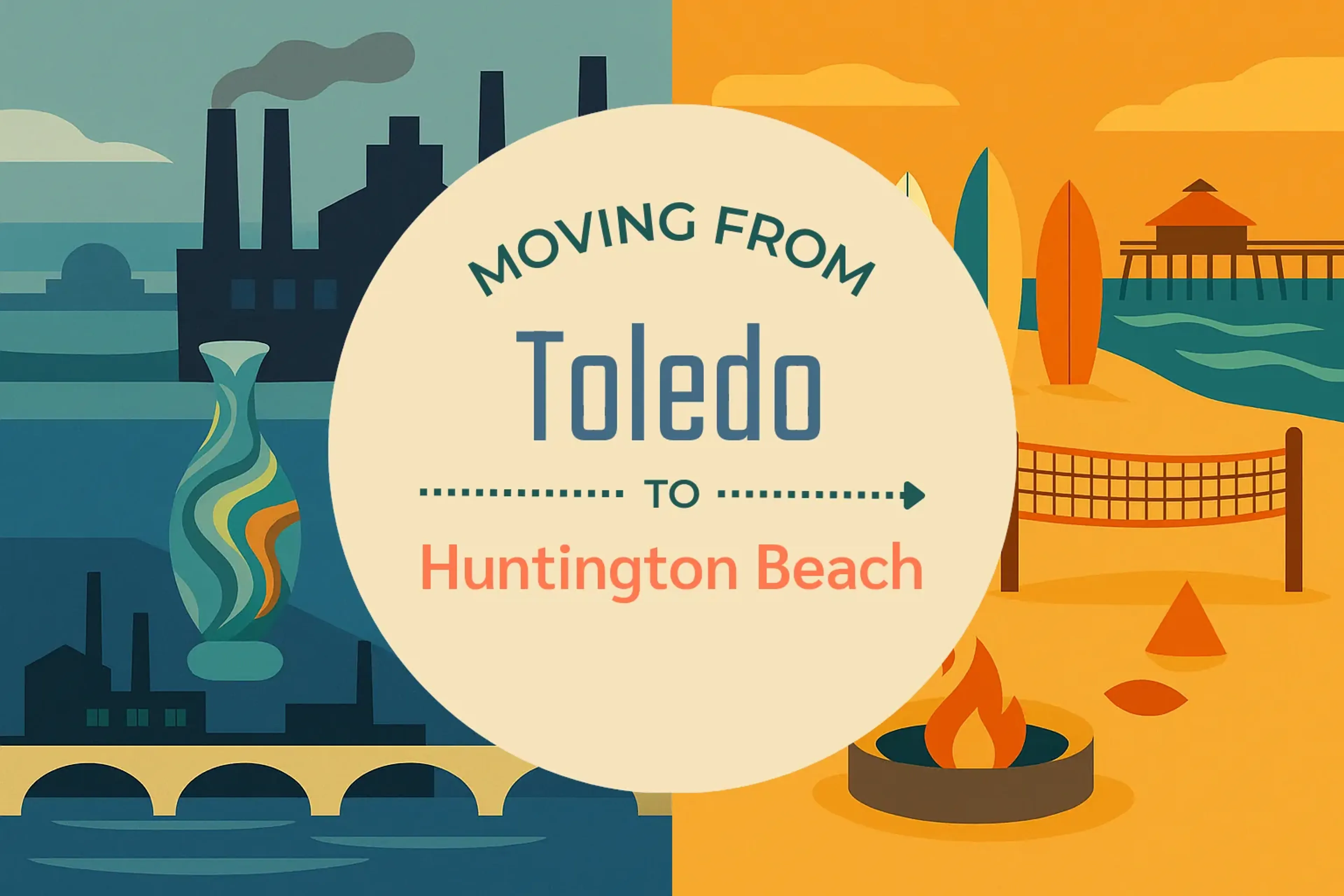 Side-by-side comparison of Toledo to Huntington Beach moving companies
