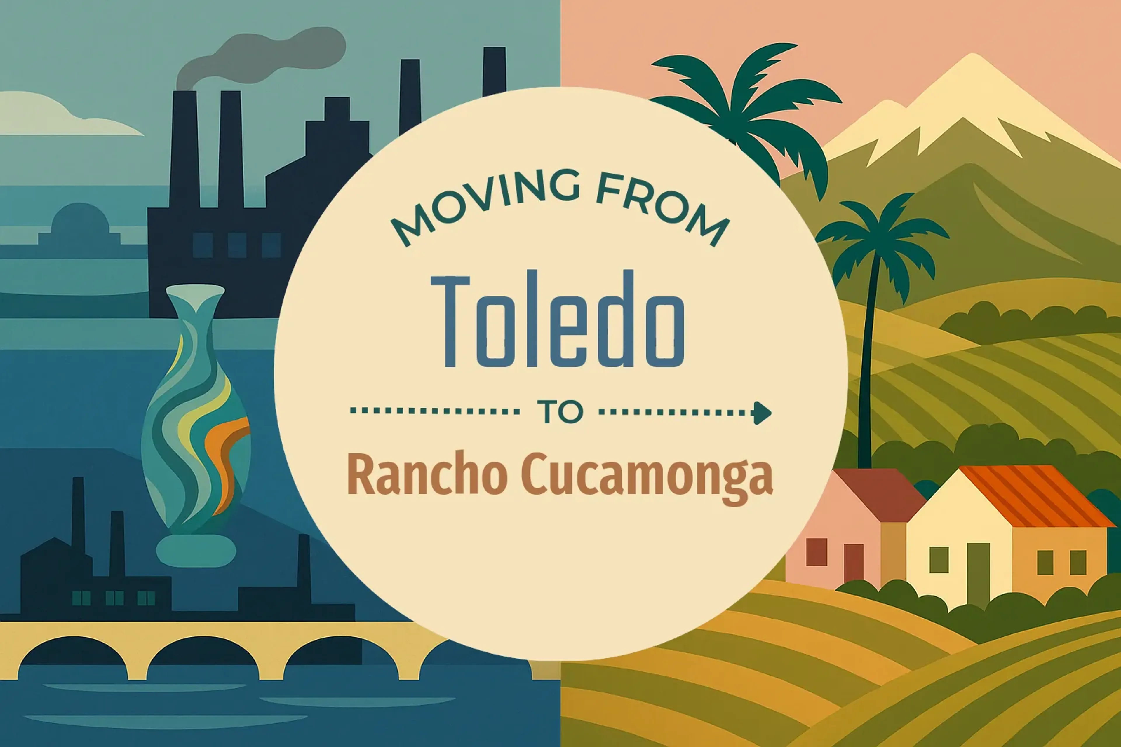 Side-by-side comparison of Toledo to Rancho Cucamonga moving companies