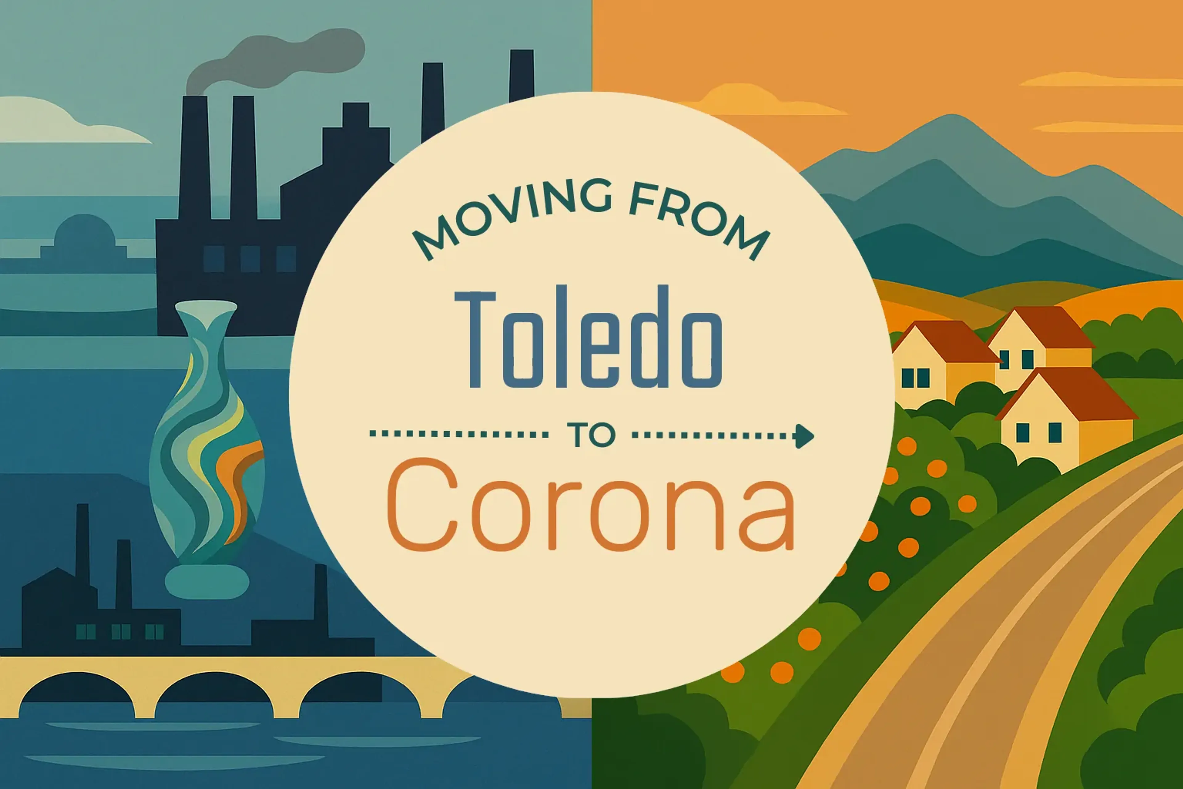 Side-by-side comparison of Toledo to Corona moving companies