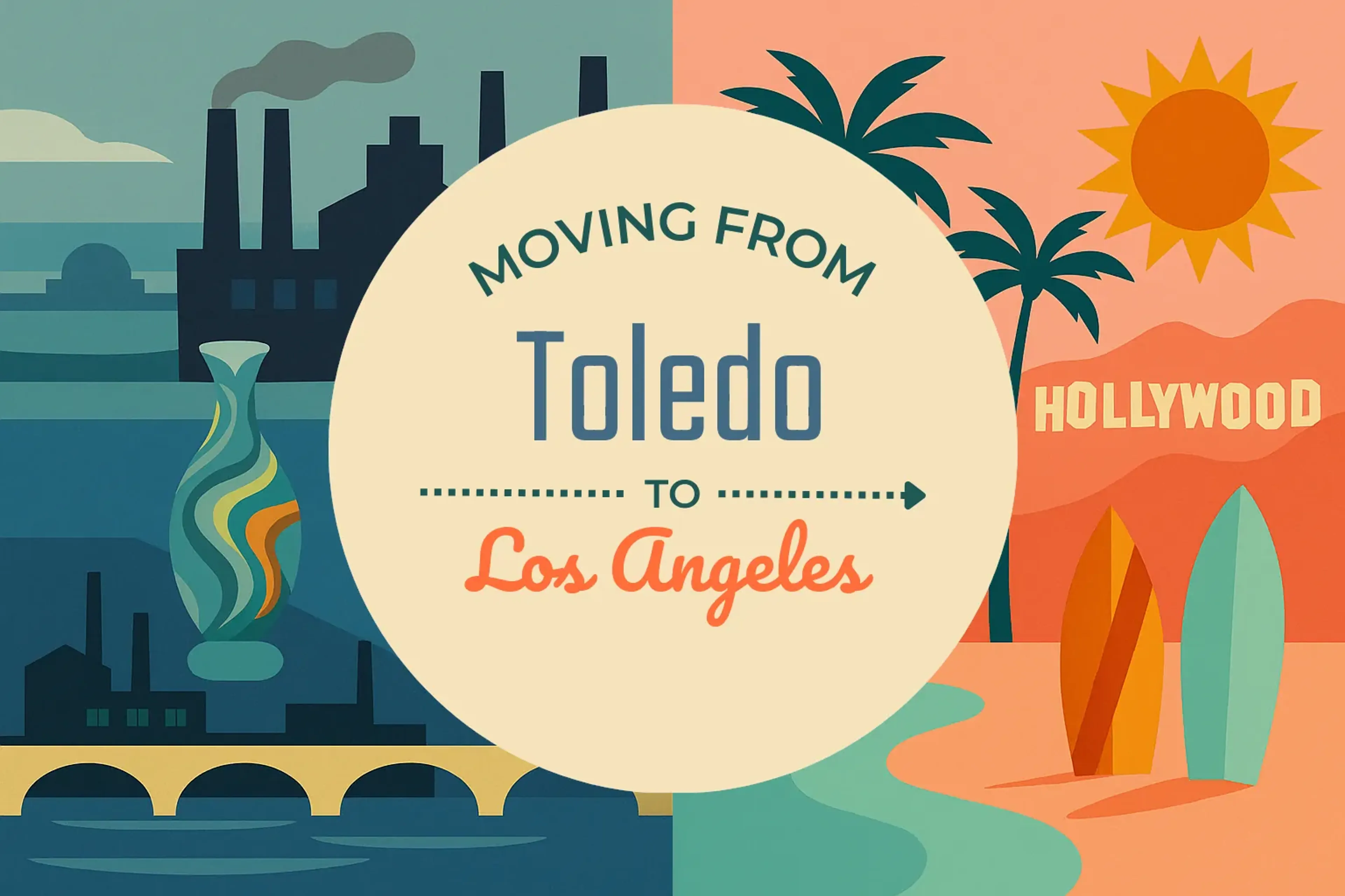 Side-by-side comparison of Toledo to Los Angeles moving companies