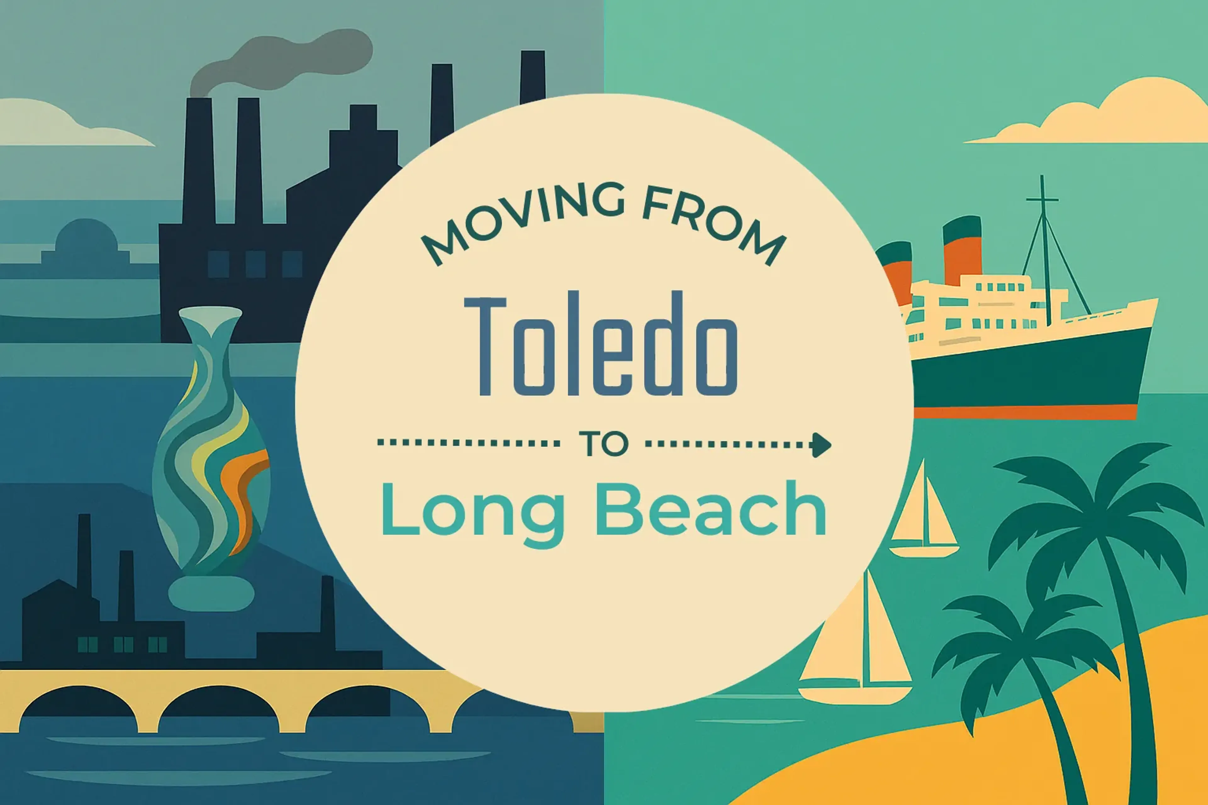 Side-by-side comparison of Toledo to Long Beach moving companies
