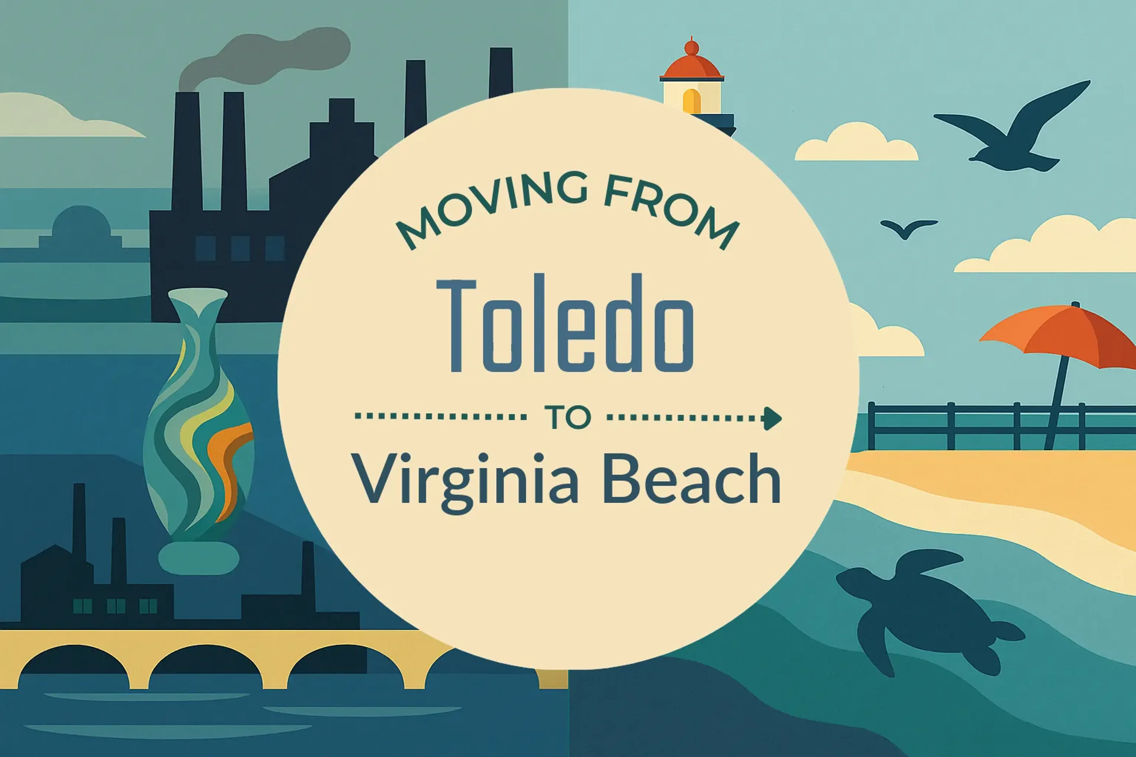 Side-by-side comparison of Toledo to Virginia Beach moving companies