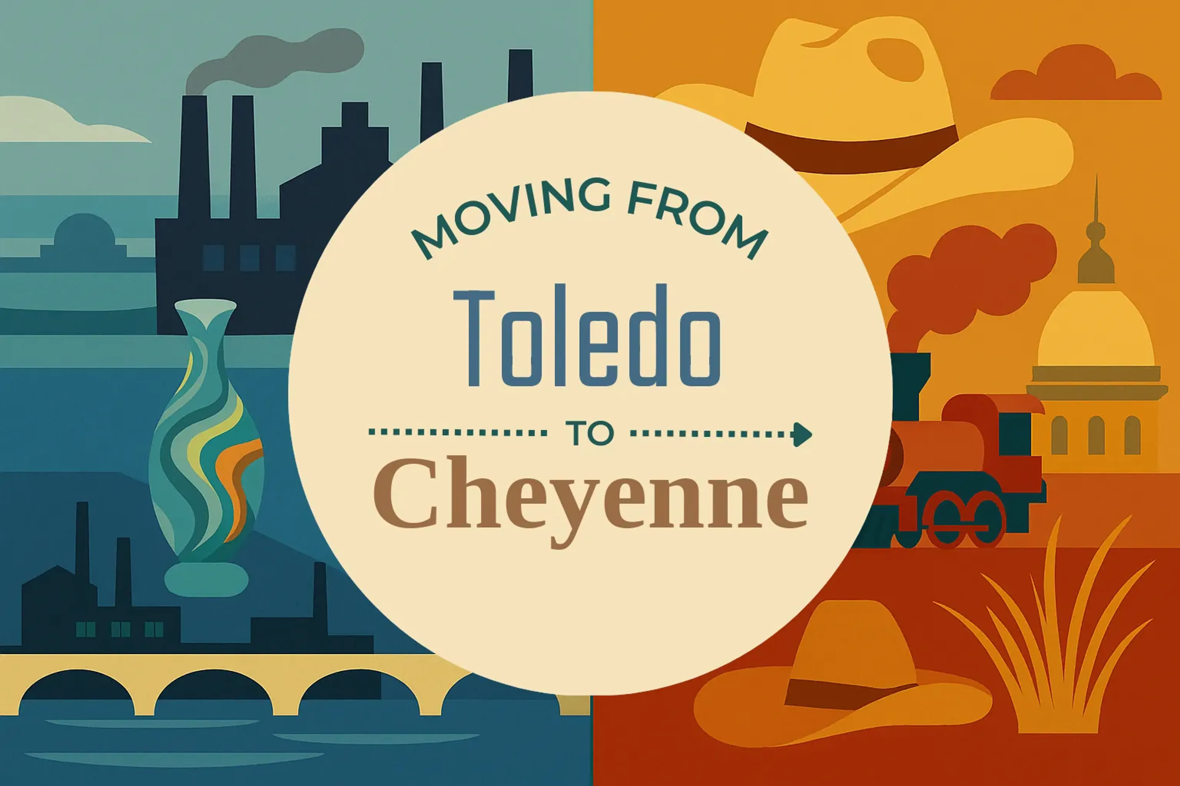 Side-by-side comparison of Toledo to Cheyenne moving companies