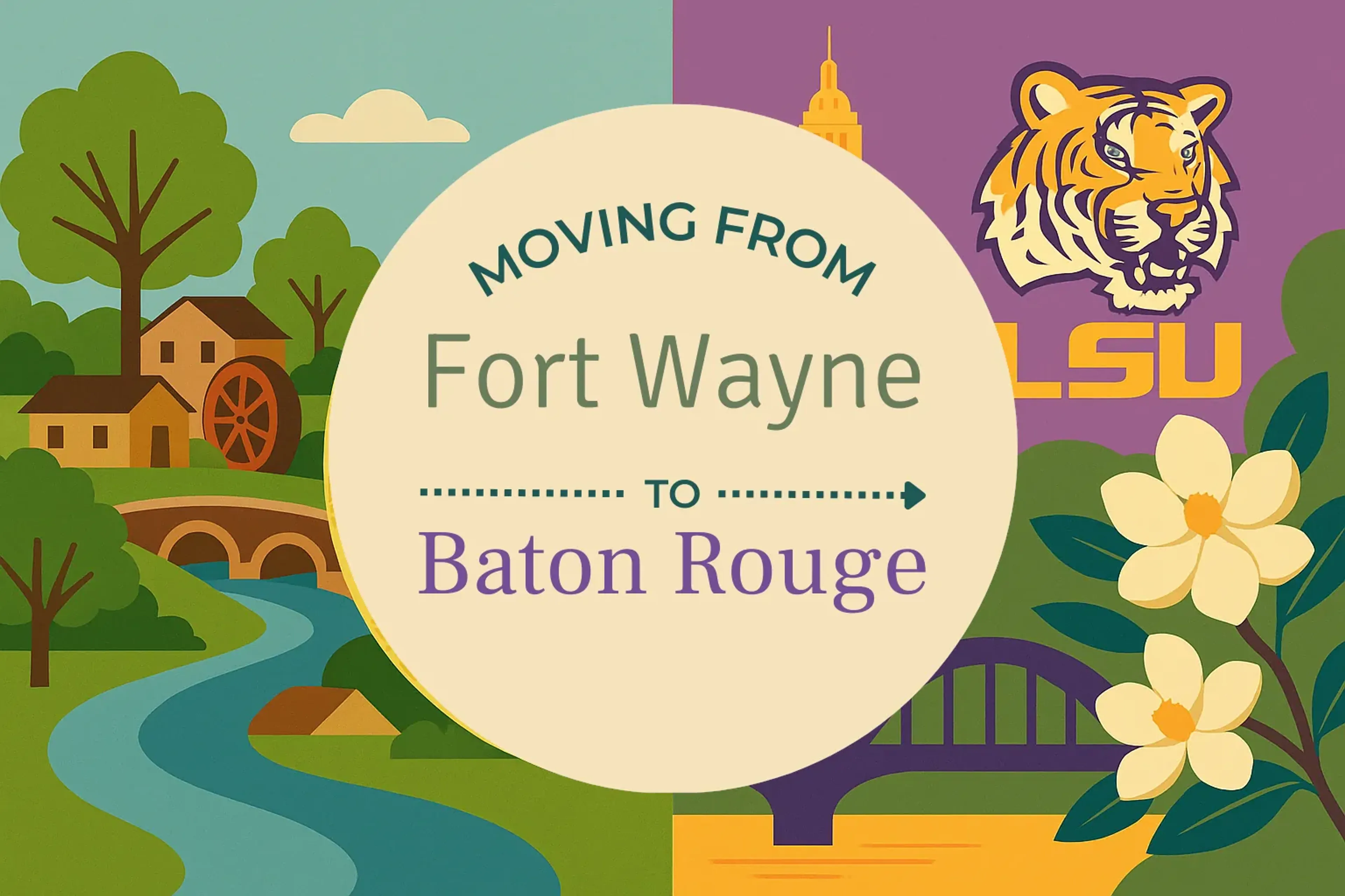 Side-by-side comparison of Fort Wayne to Baton Rouge moving companies