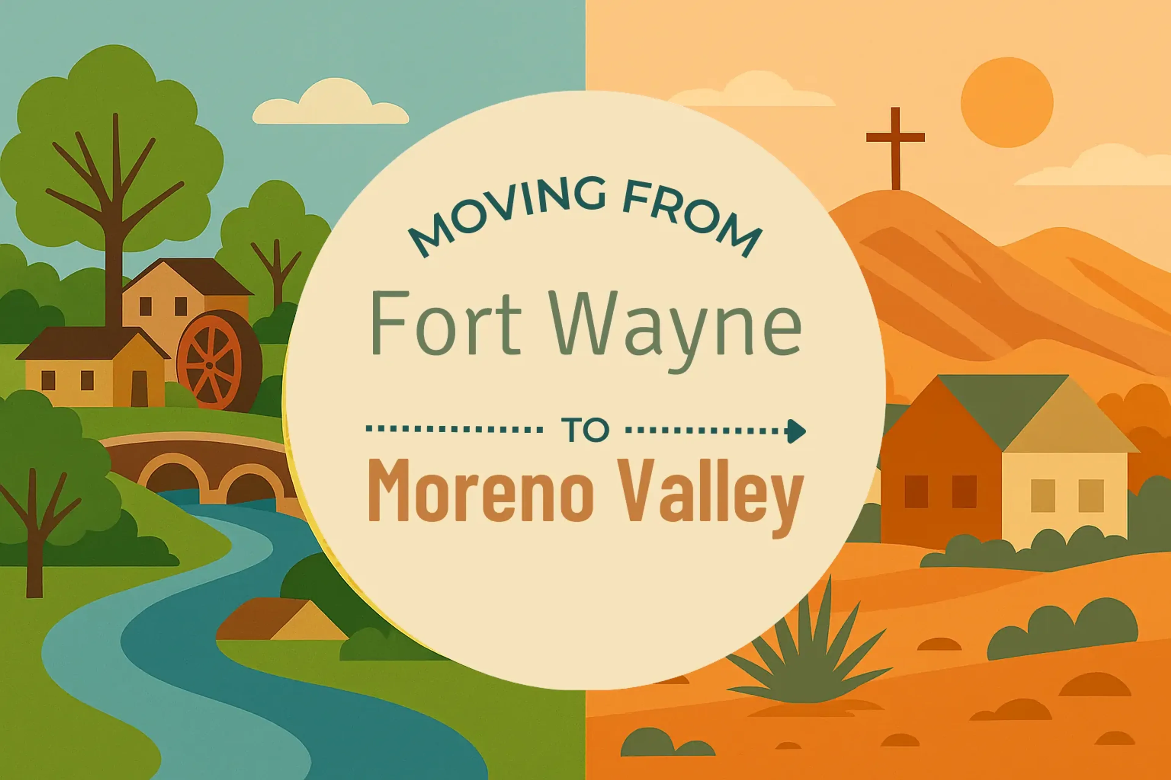 Side-by-side comparison of Fort Wayne to Moreno Valley moving companies