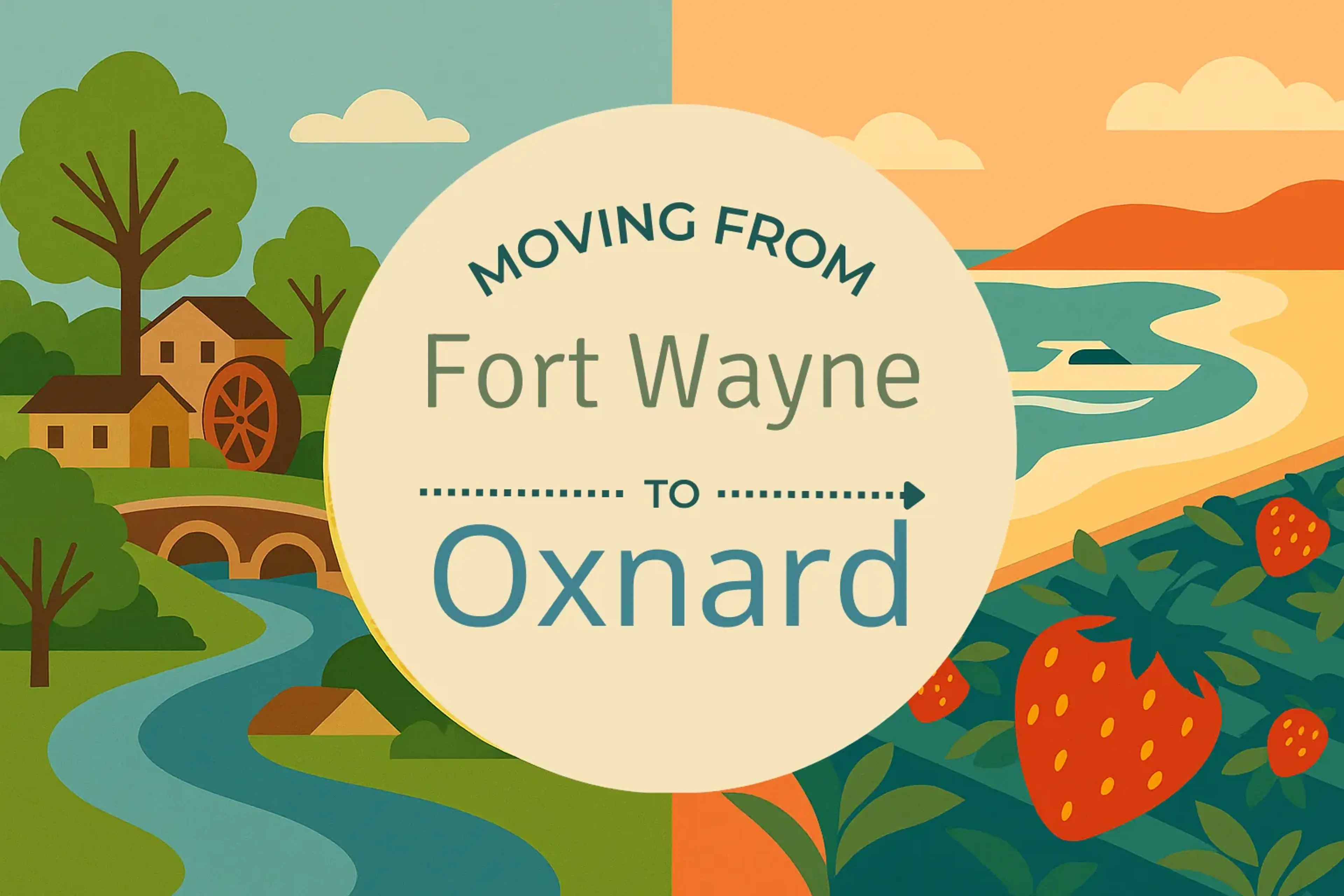 Side-by-side comparison of Fort Wayne to Oxnard moving companies