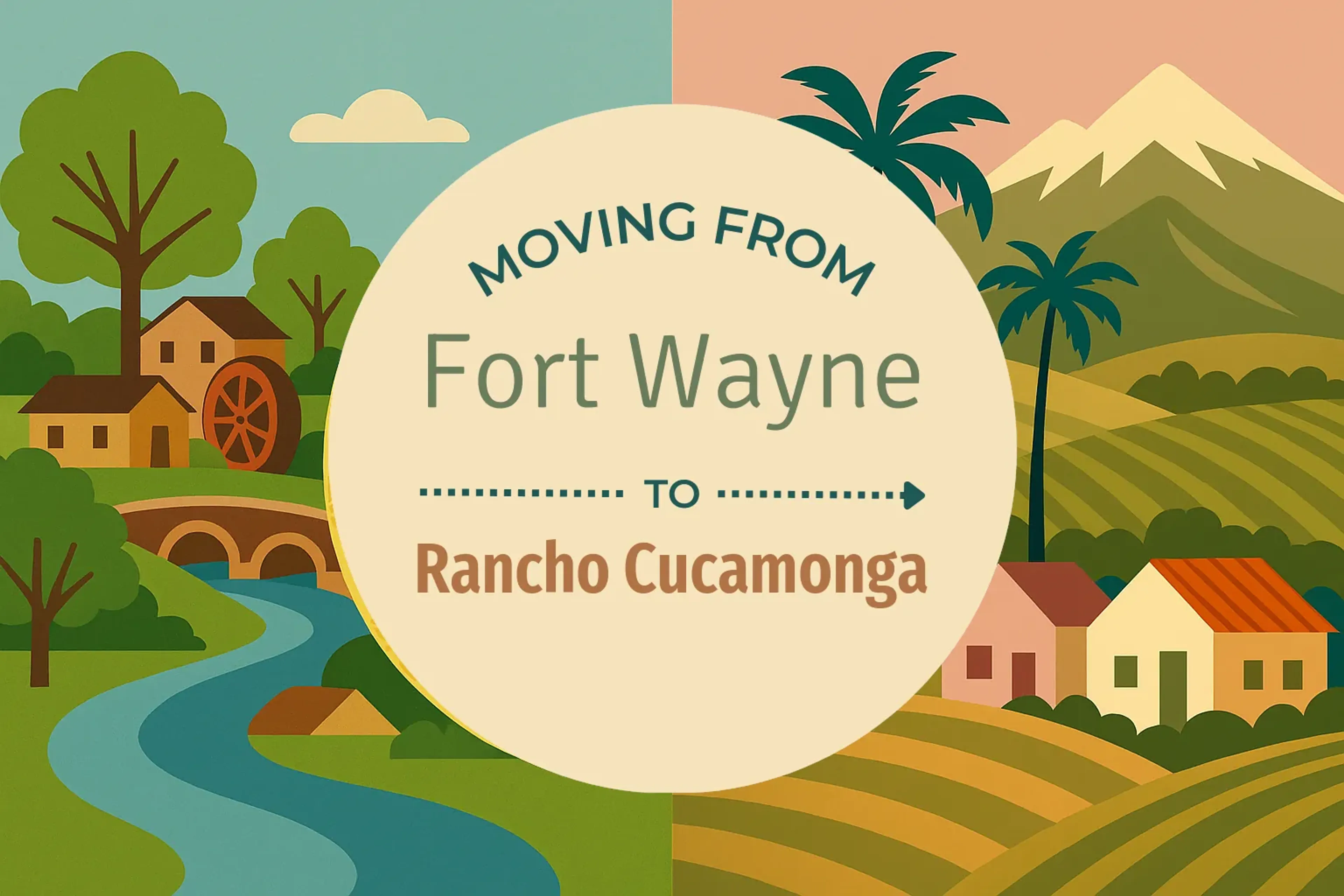 Side-by-side comparison of Fort Wayne to Rancho Cucamonga moving companies