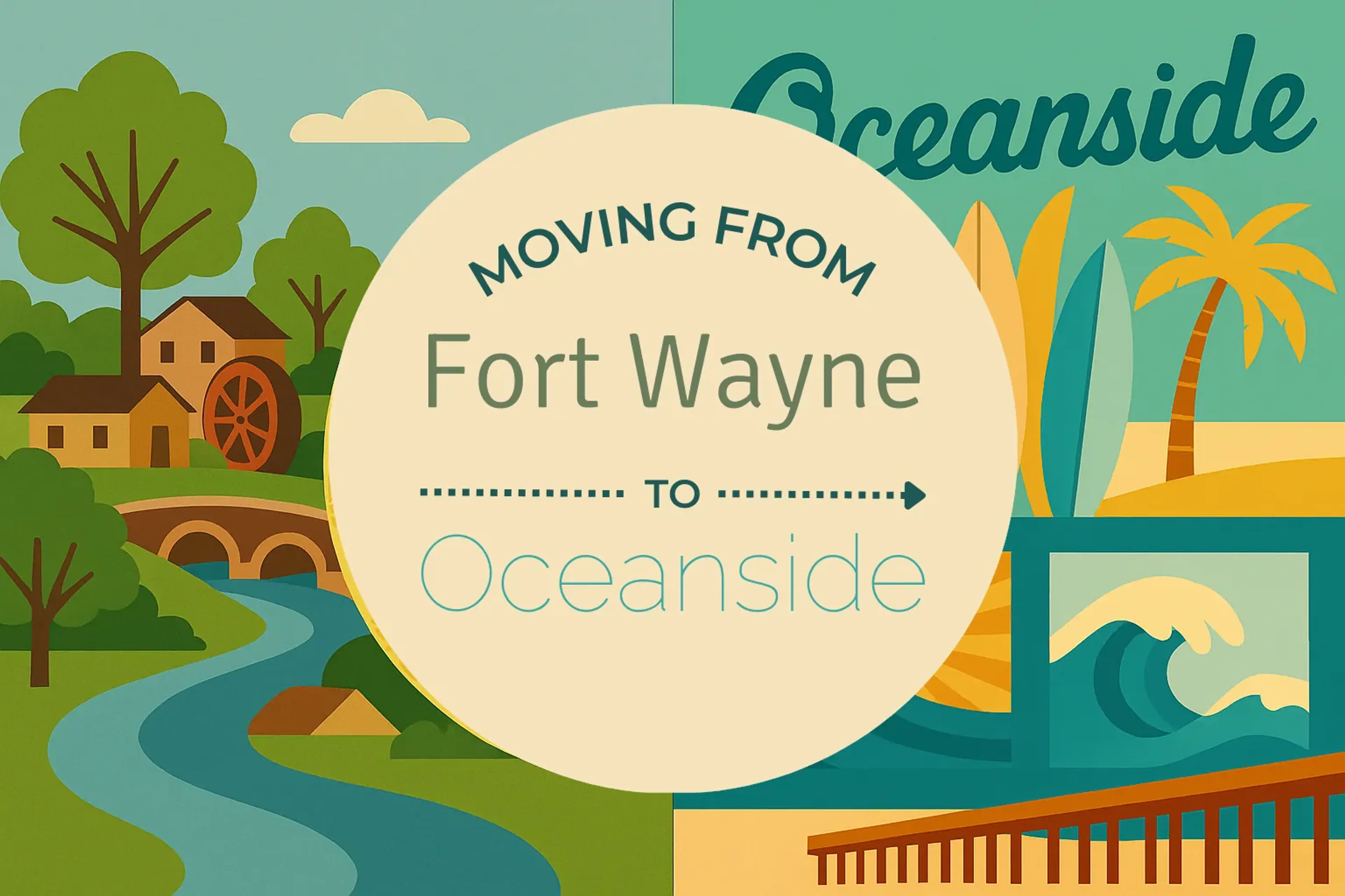 Side-by-side comparison of Fort Wayne to Oceanside moving companies
