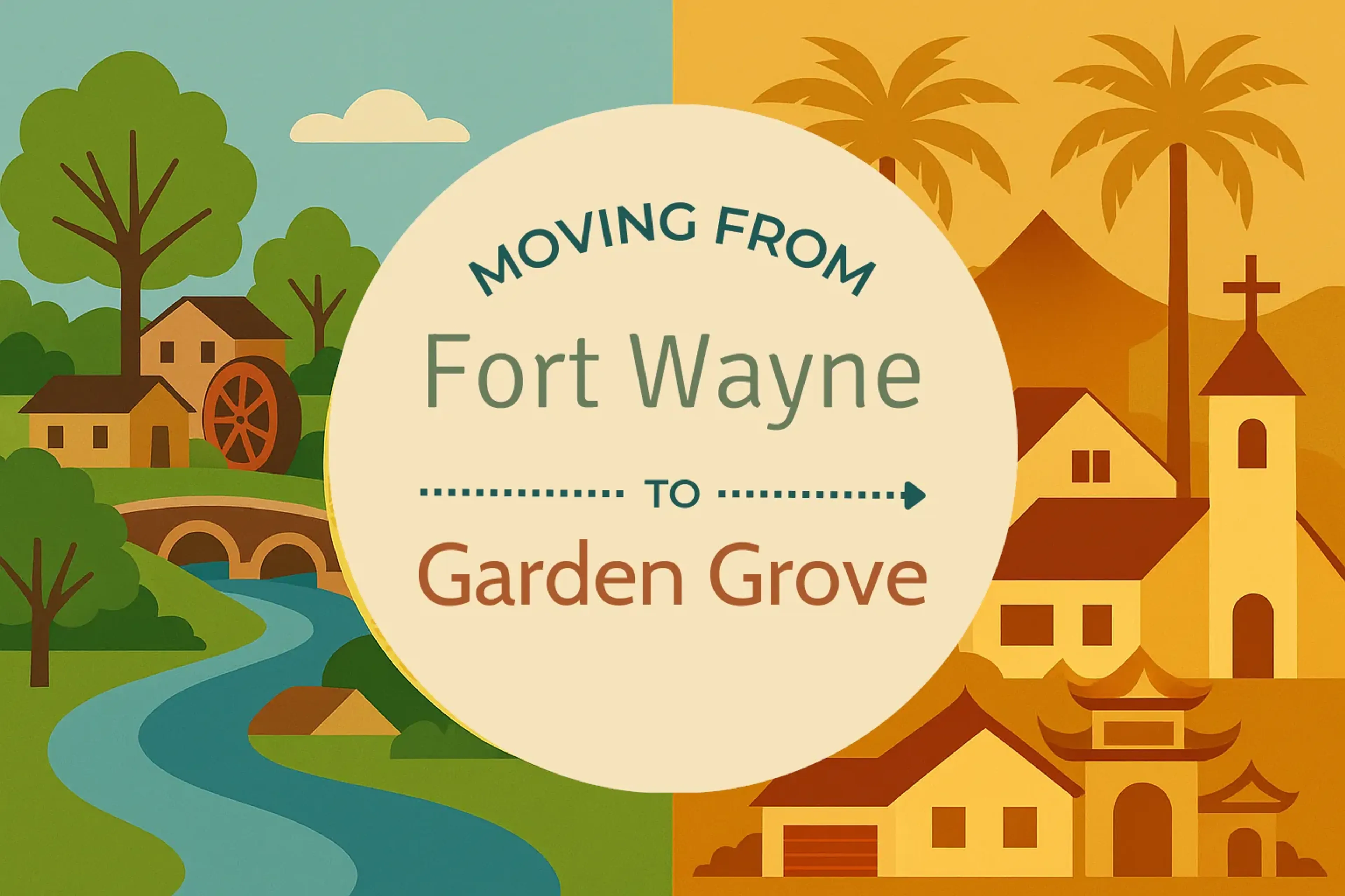 Side-by-side comparison of Fort Wayne to Garden Grove moving companies