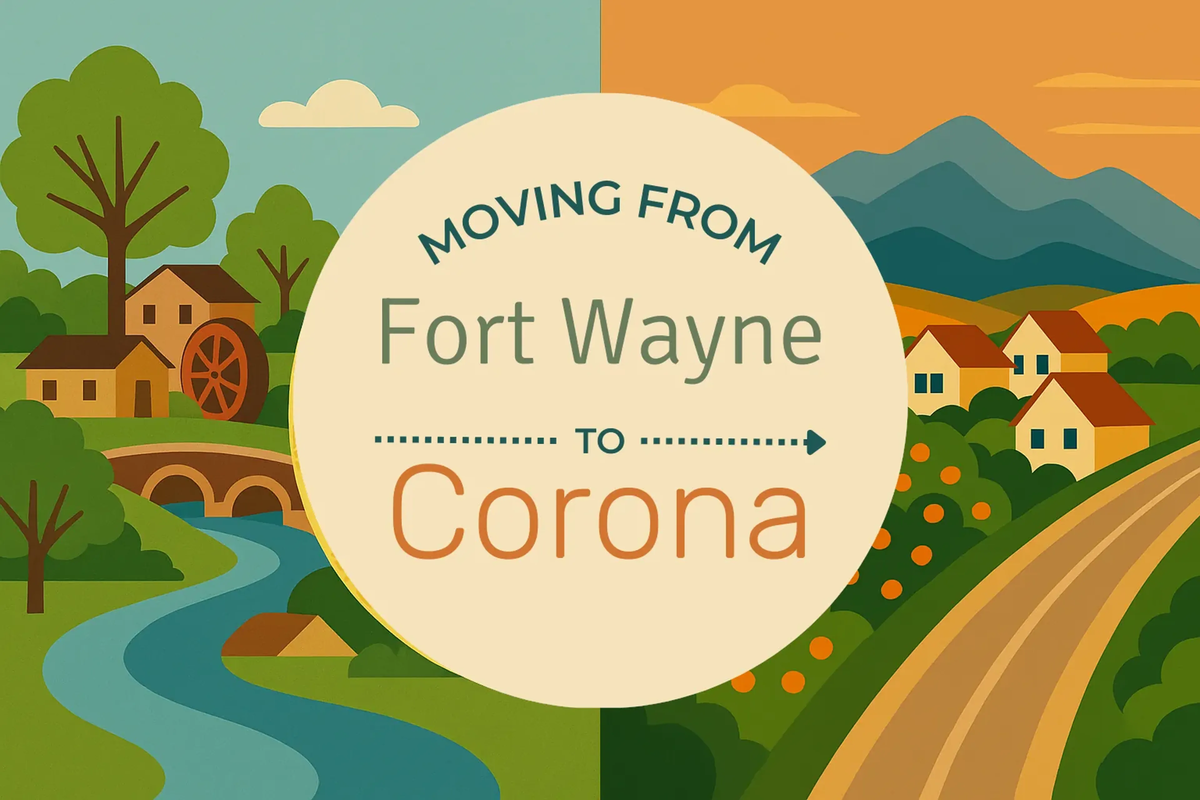 Side-by-side comparison of Fort Wayne to Corona moving companies
