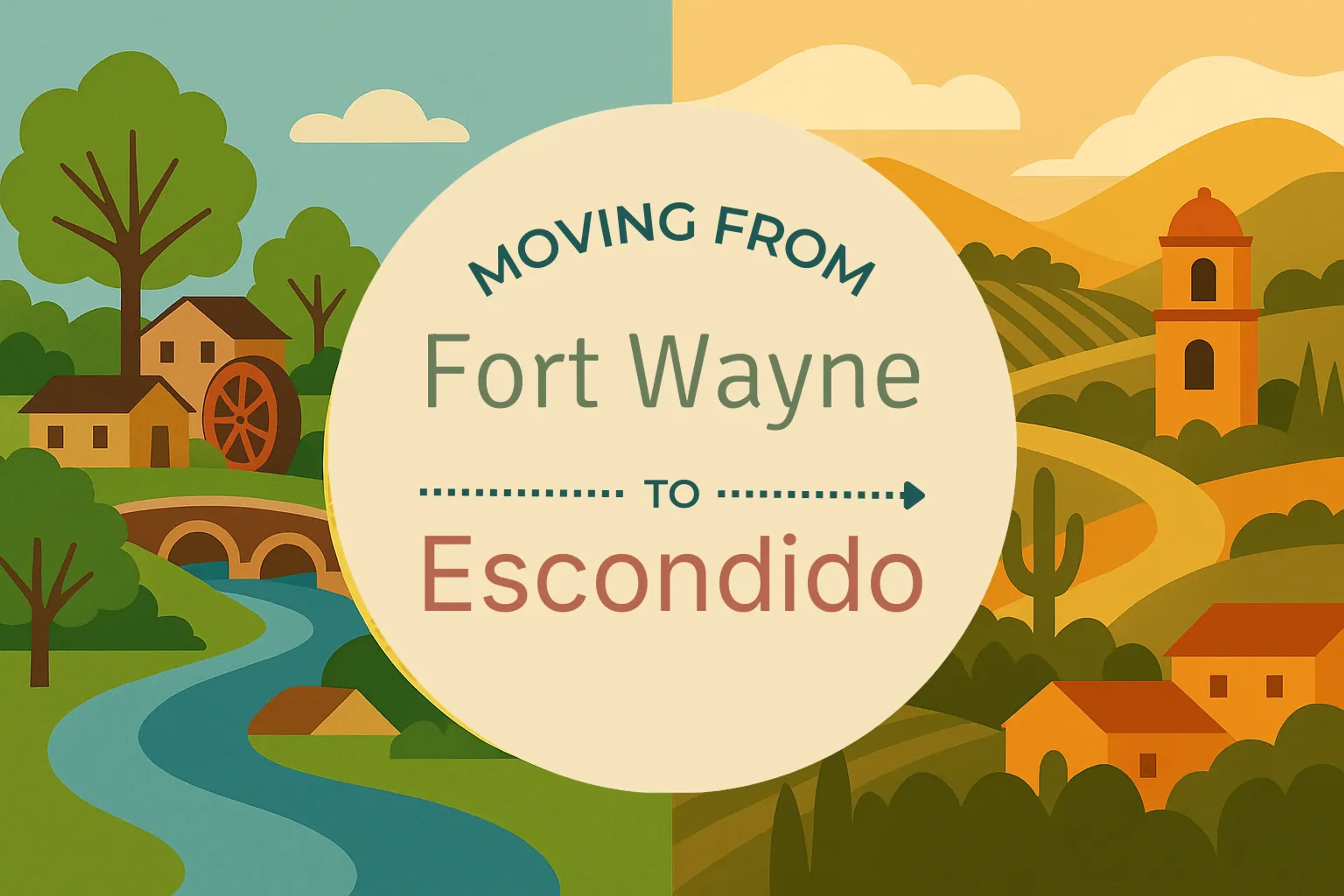 Side-by-side comparison of Fort Wayne to Escondido moving companies