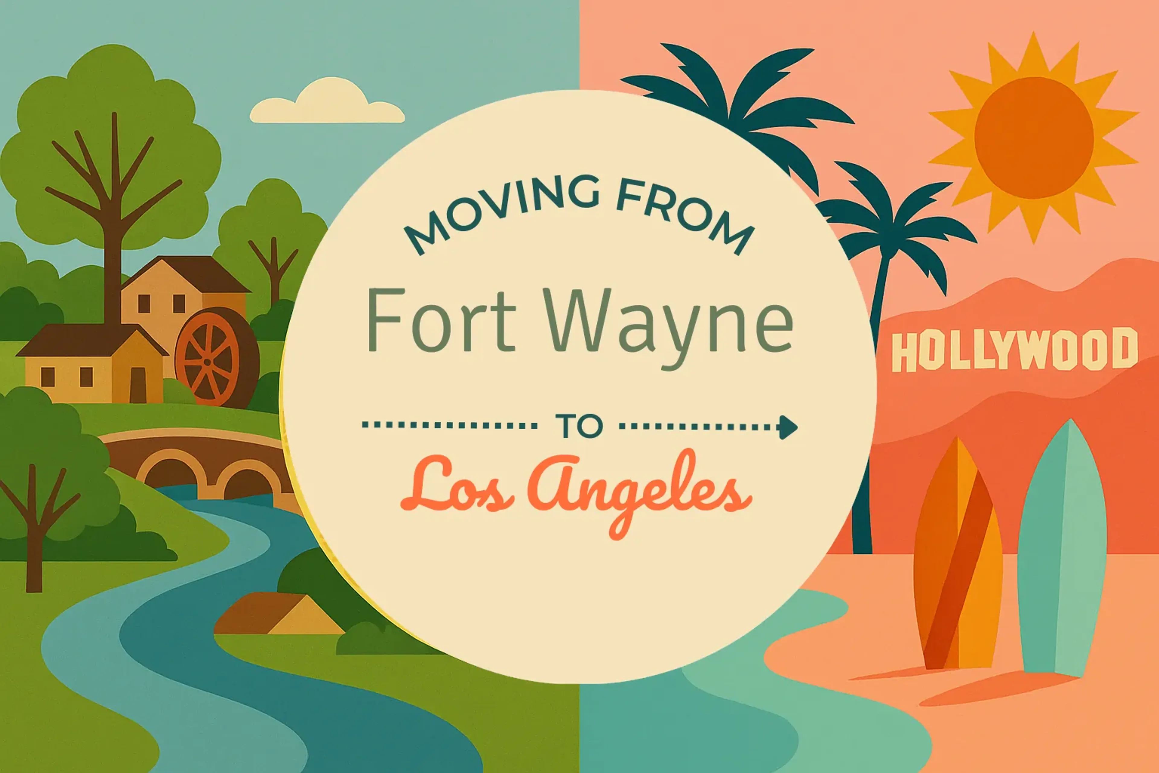 Side-by-side comparison of Fort Wayne to Los Angeles moving companies