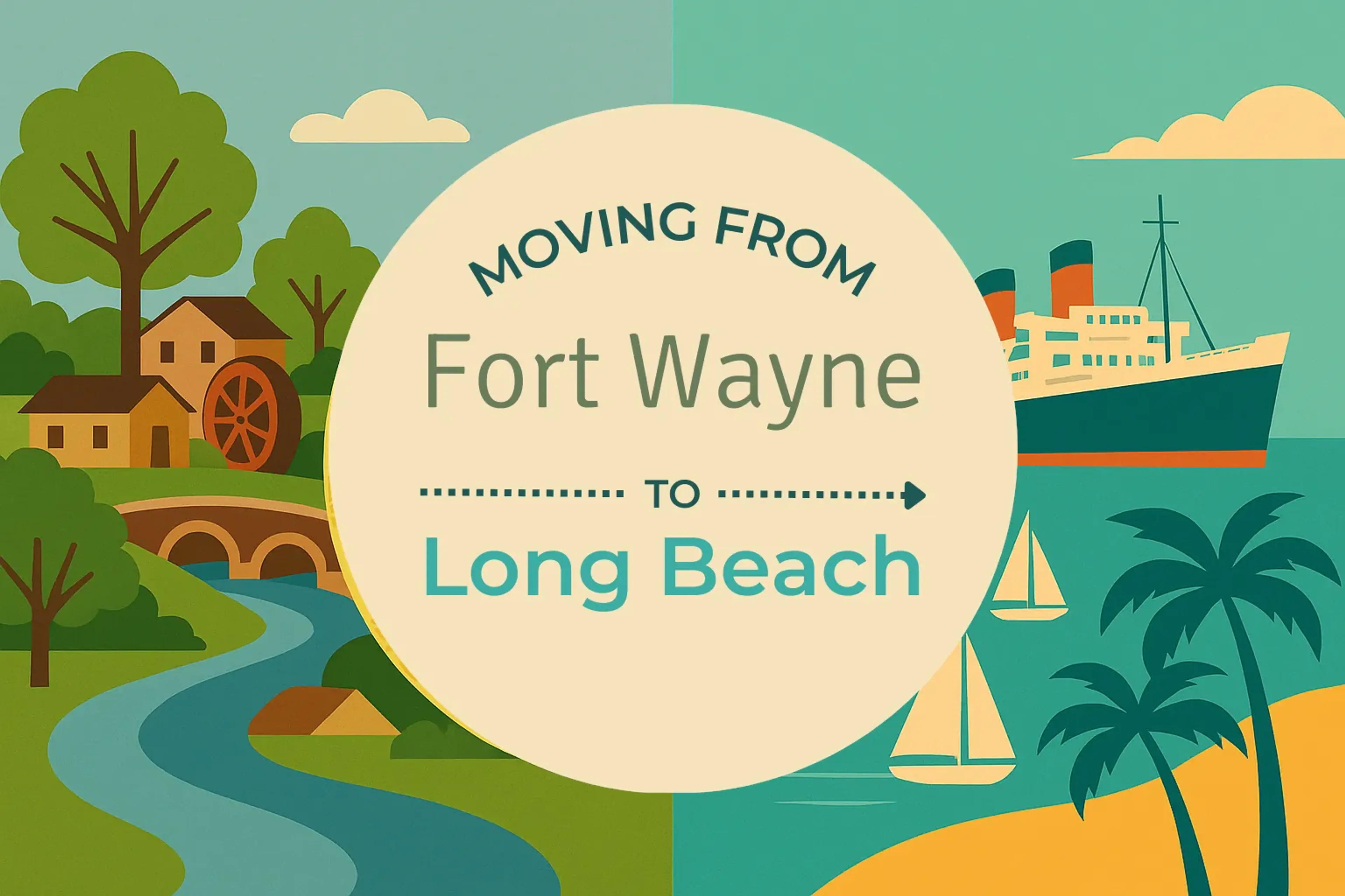 Side-by-side comparison of Fort Wayne to Long Beach moving companies
