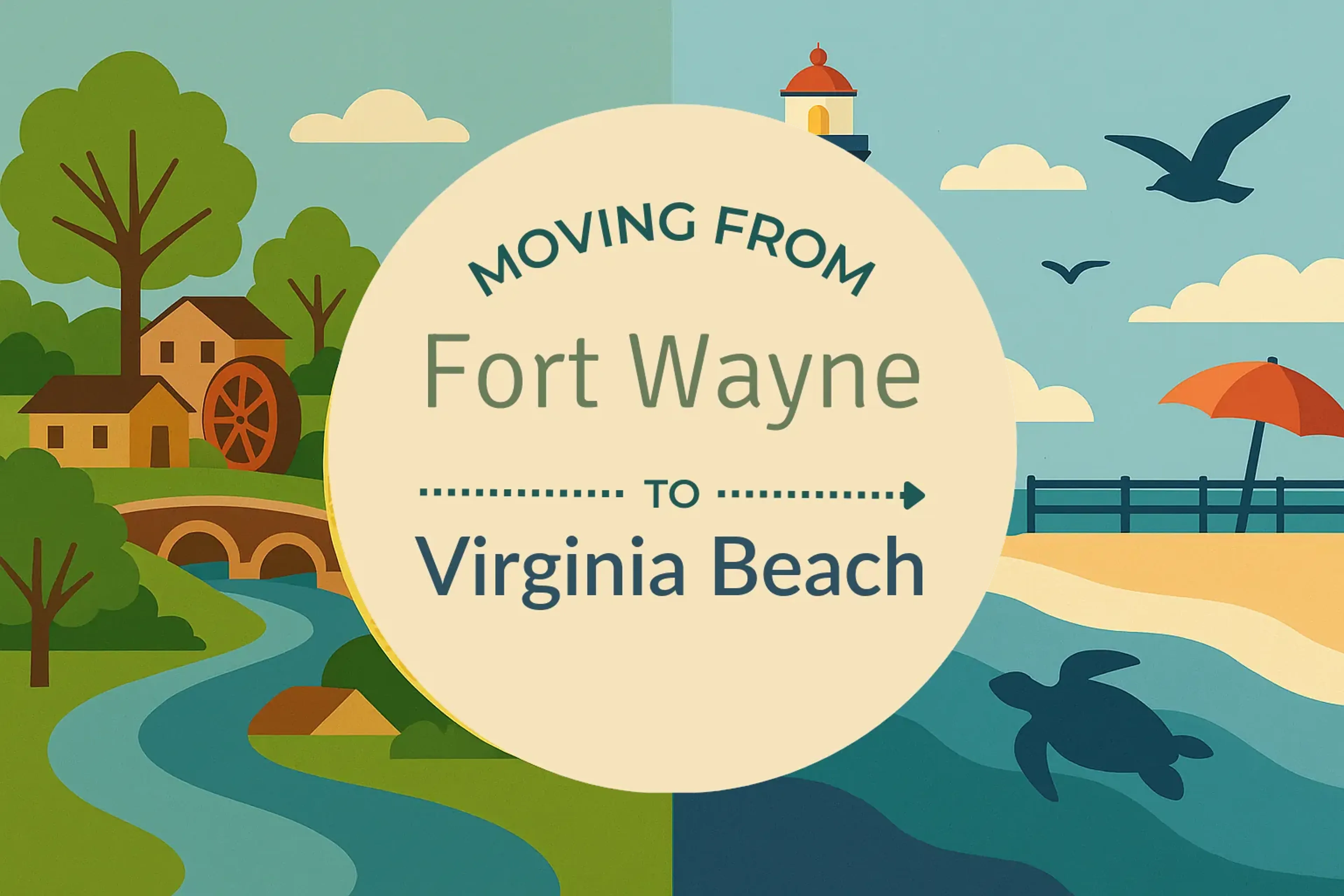 Side-by-side comparison of Fort Wayne to Virginia Beach moving companies