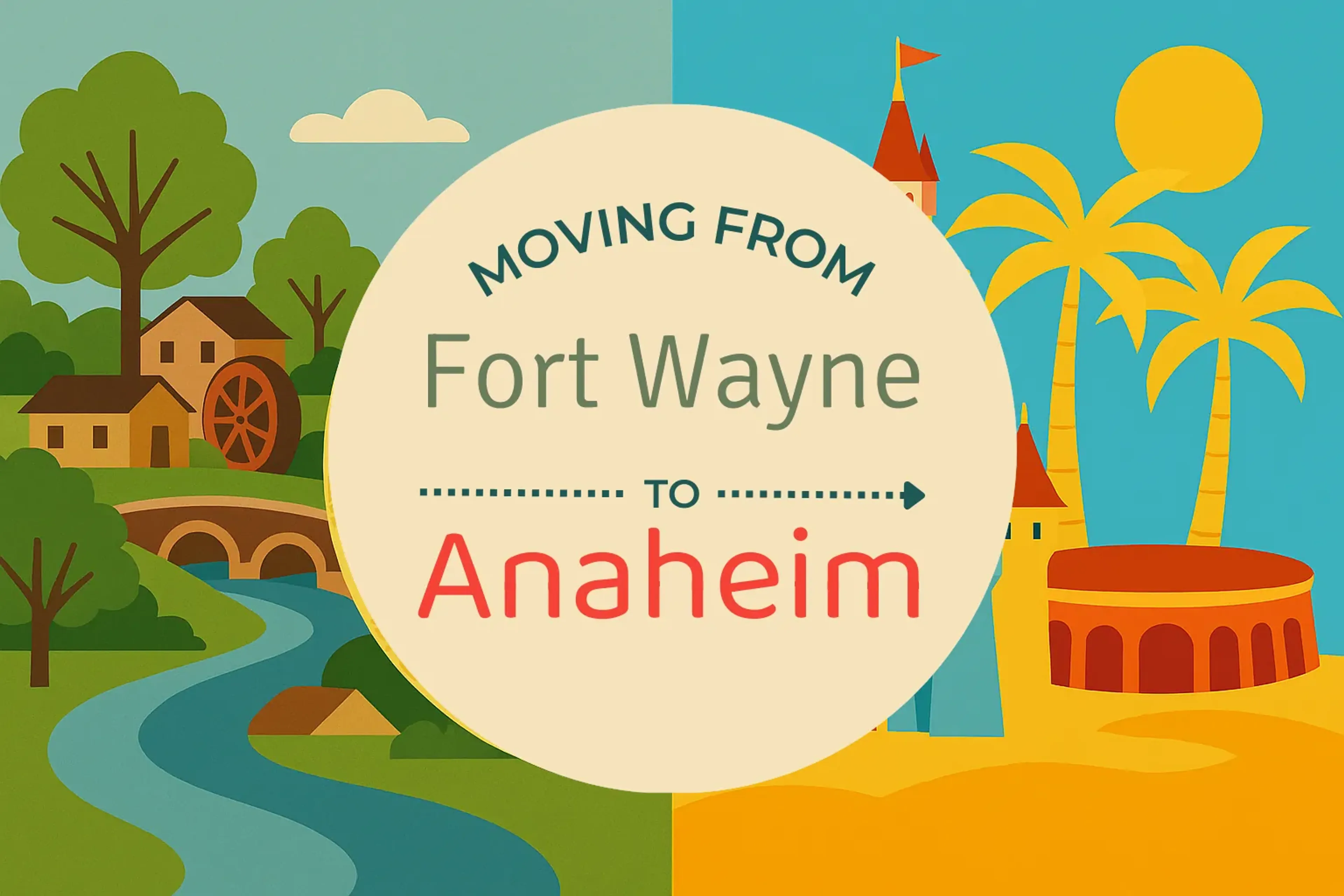 Side-by-side comparison of Fort Wayne to Anaheim moving companies