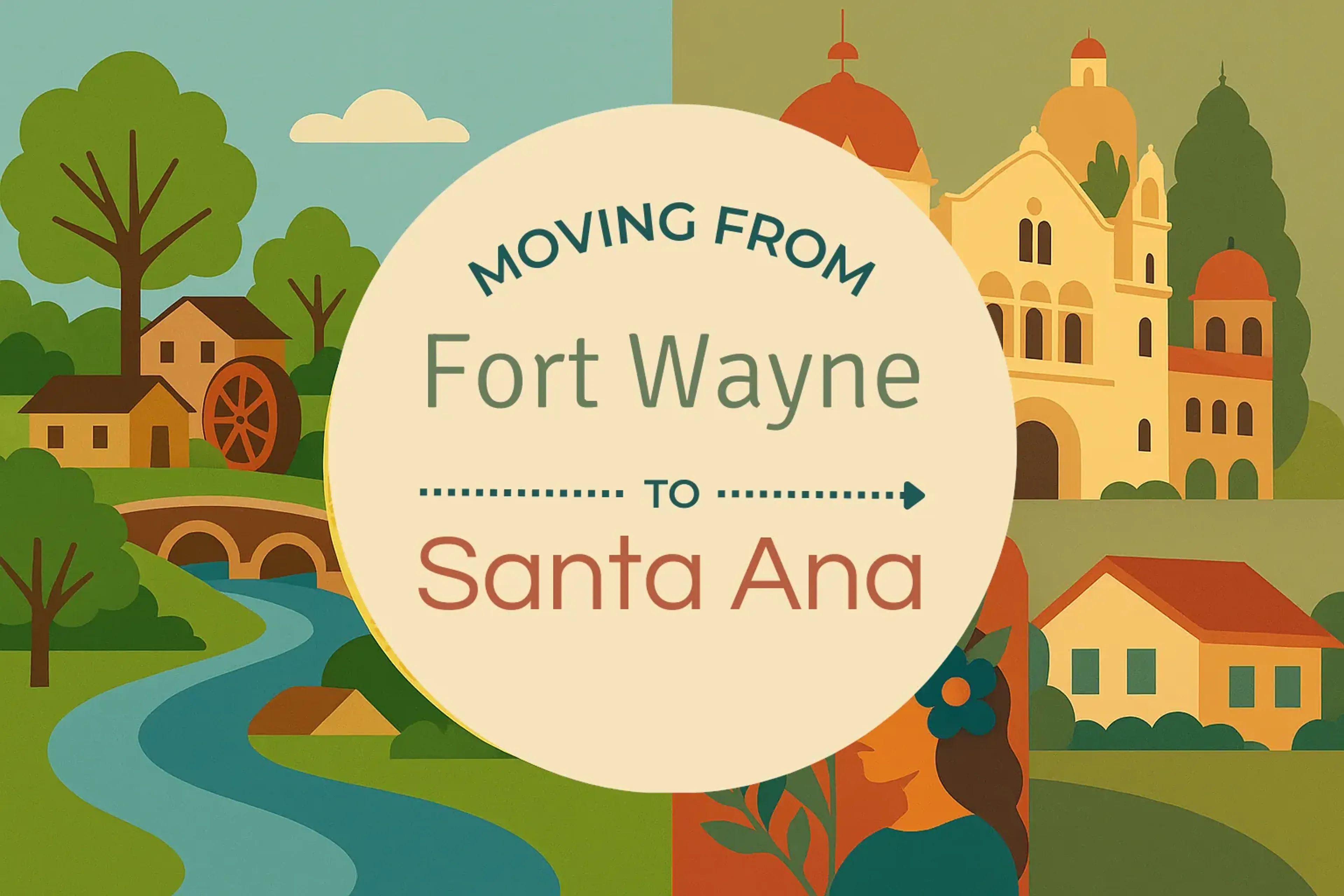 Side-by-side comparison of Fort Wayne to Santa Ana moving companies
