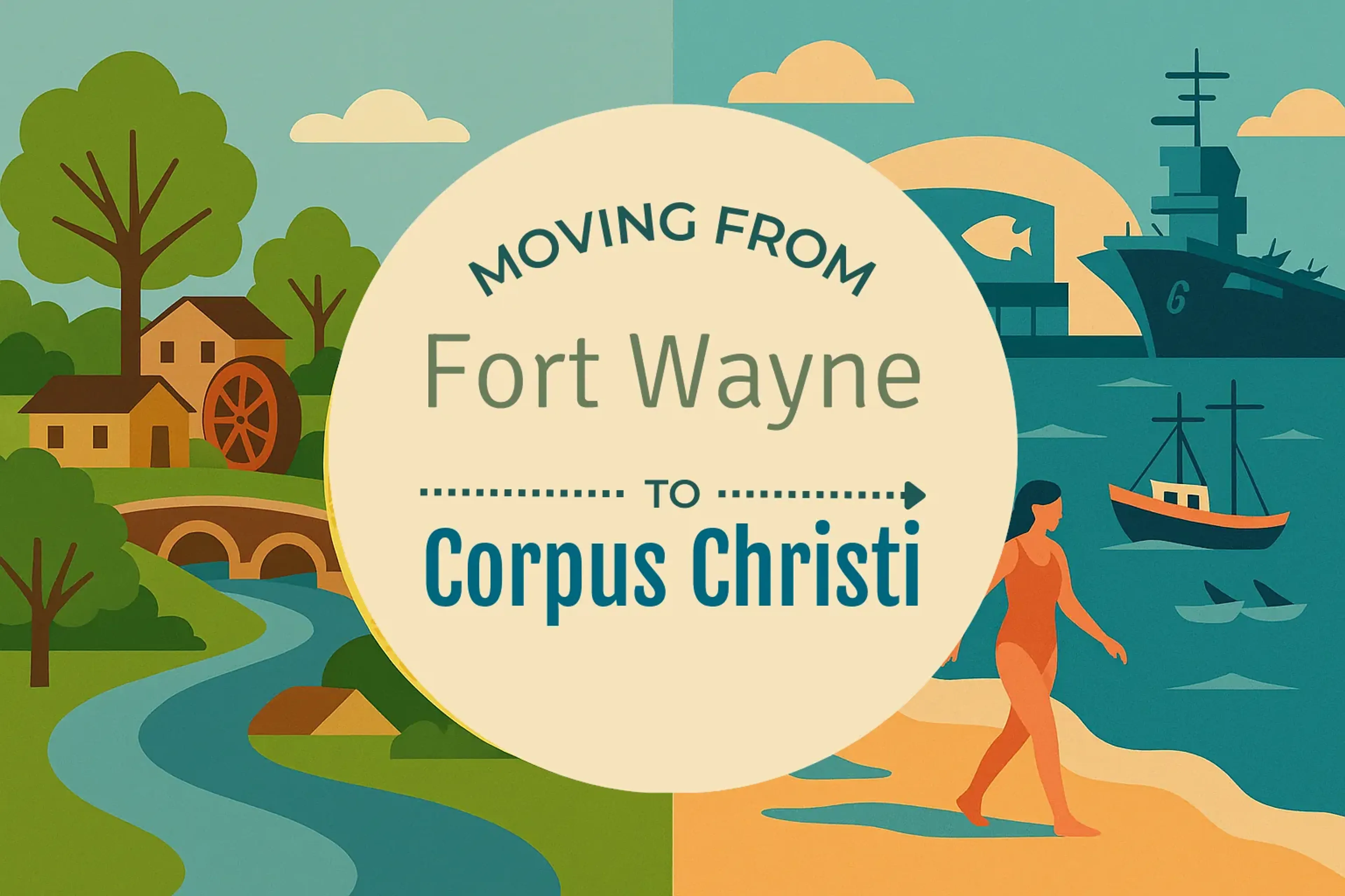 Side-by-side comparison of Fort Wayne to Corpus Christi moving companies