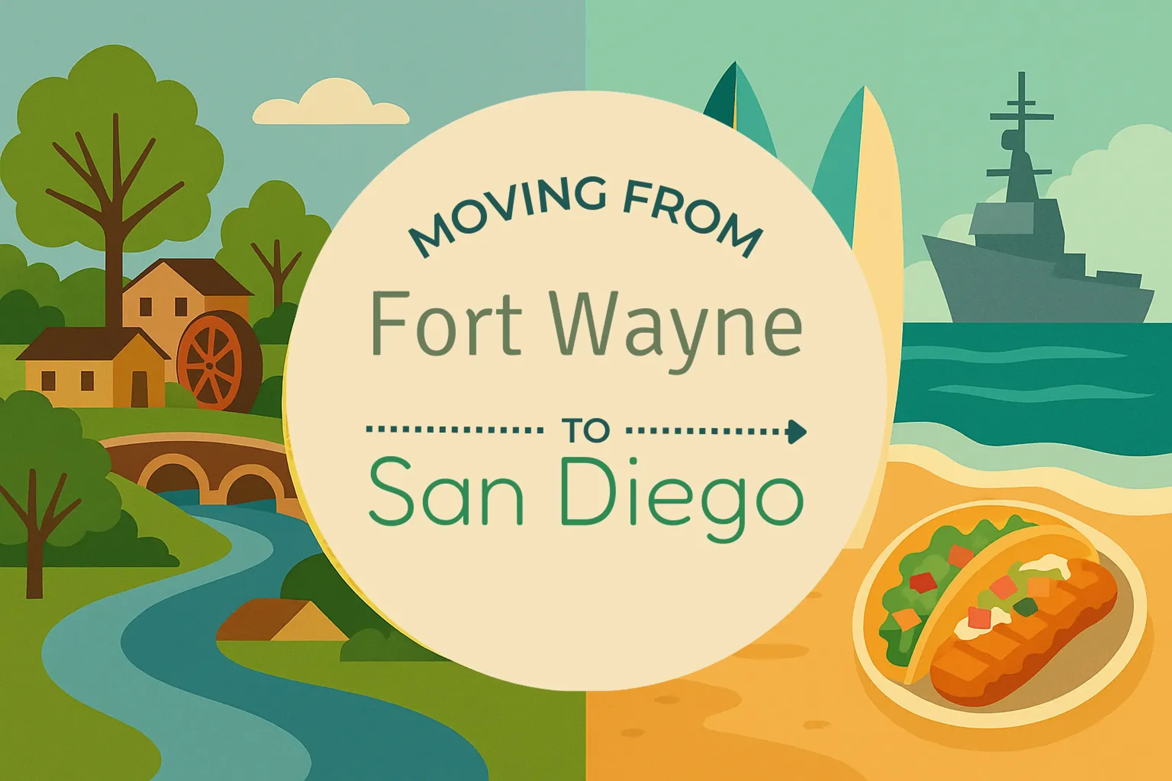 Side-by-side comparison of Fort Wayne to San Diego moving companies