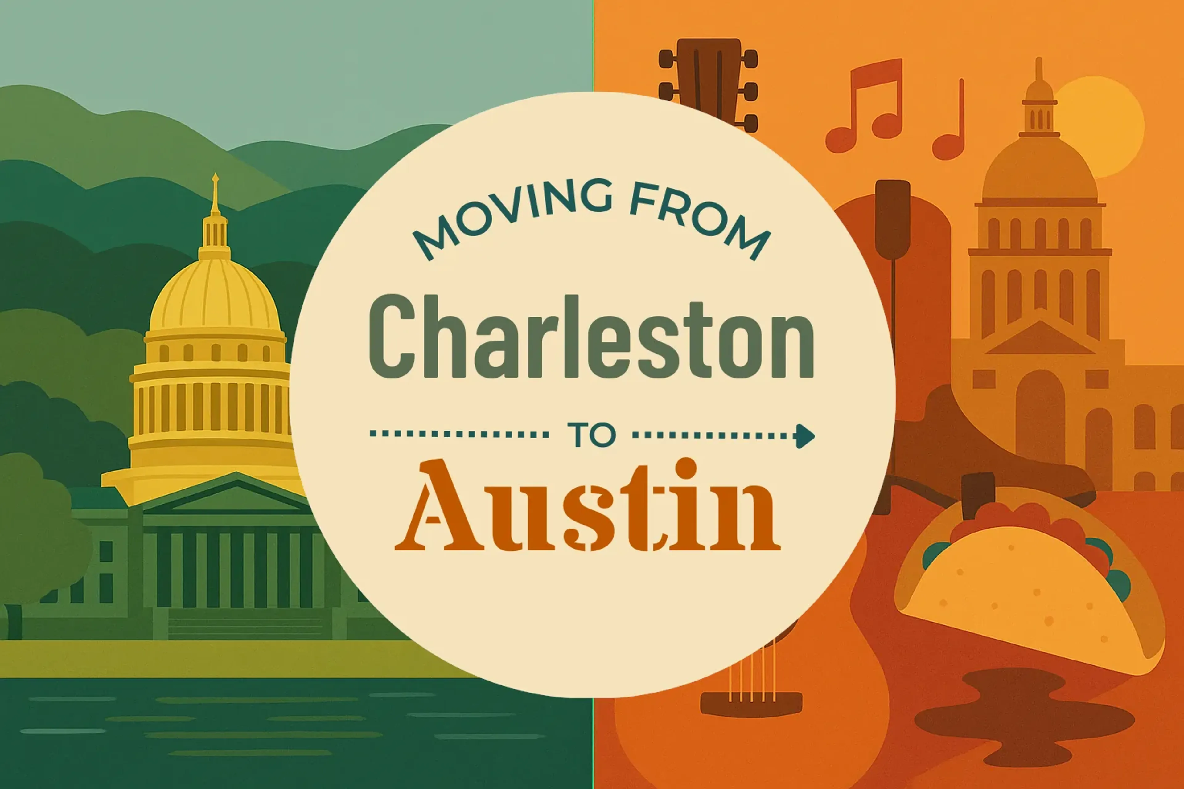 Side-by-side comparison of Charleston to Austin moving companies