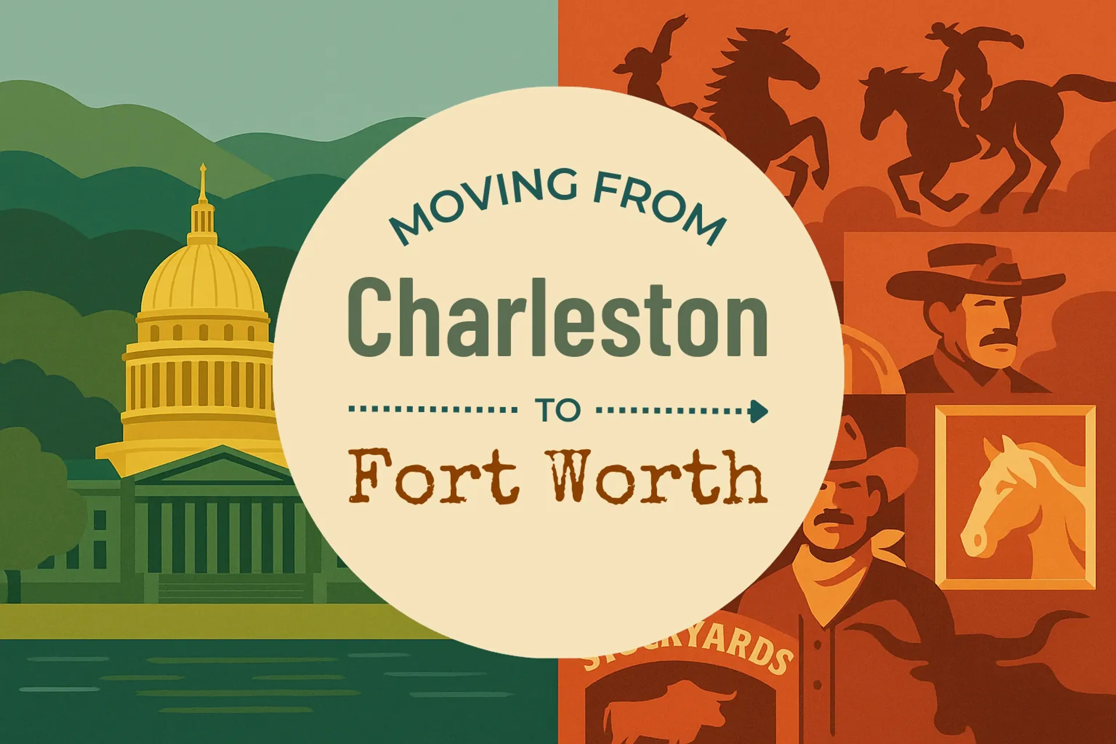 Side-by-side comparison of Charleston to Fort Worth moving companies