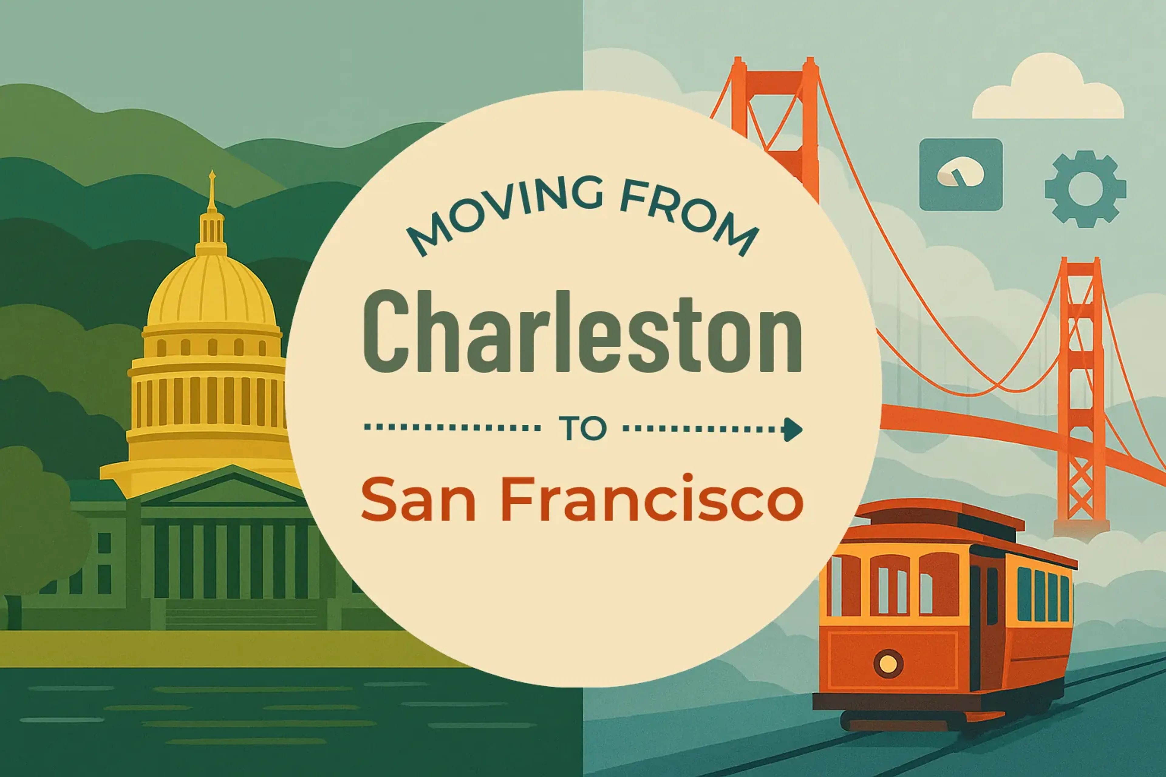 Side-by-side comparison of Charleston to San Francisco moving companies