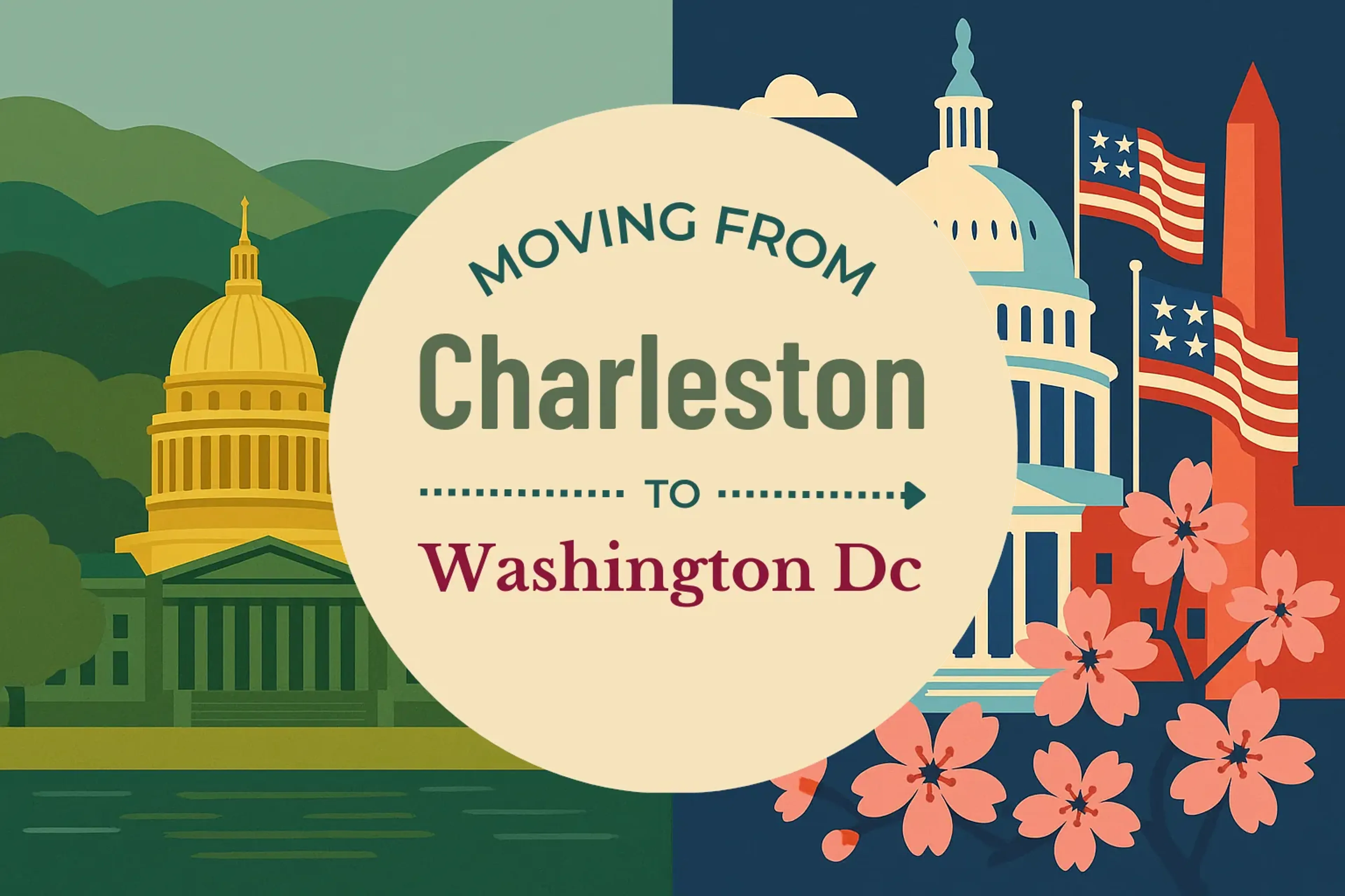 Side-by-side comparison of Charleston to Washington DC moving companies