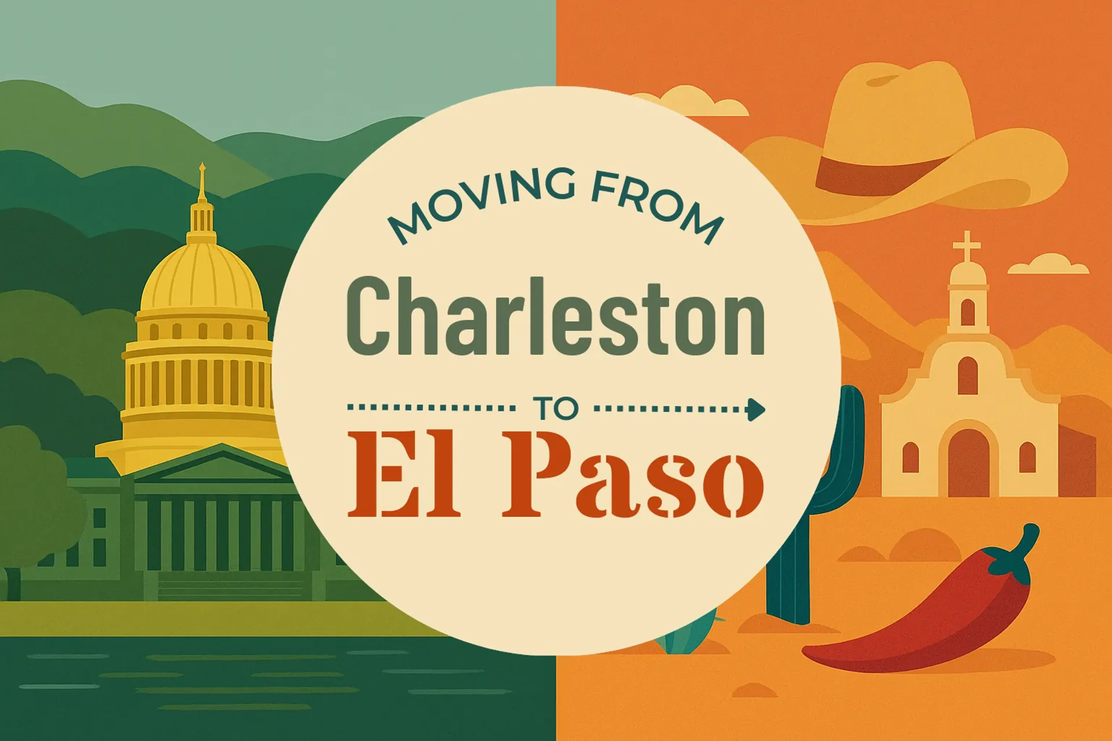 Side-by-side comparison of Charleston to El Paso moving companies