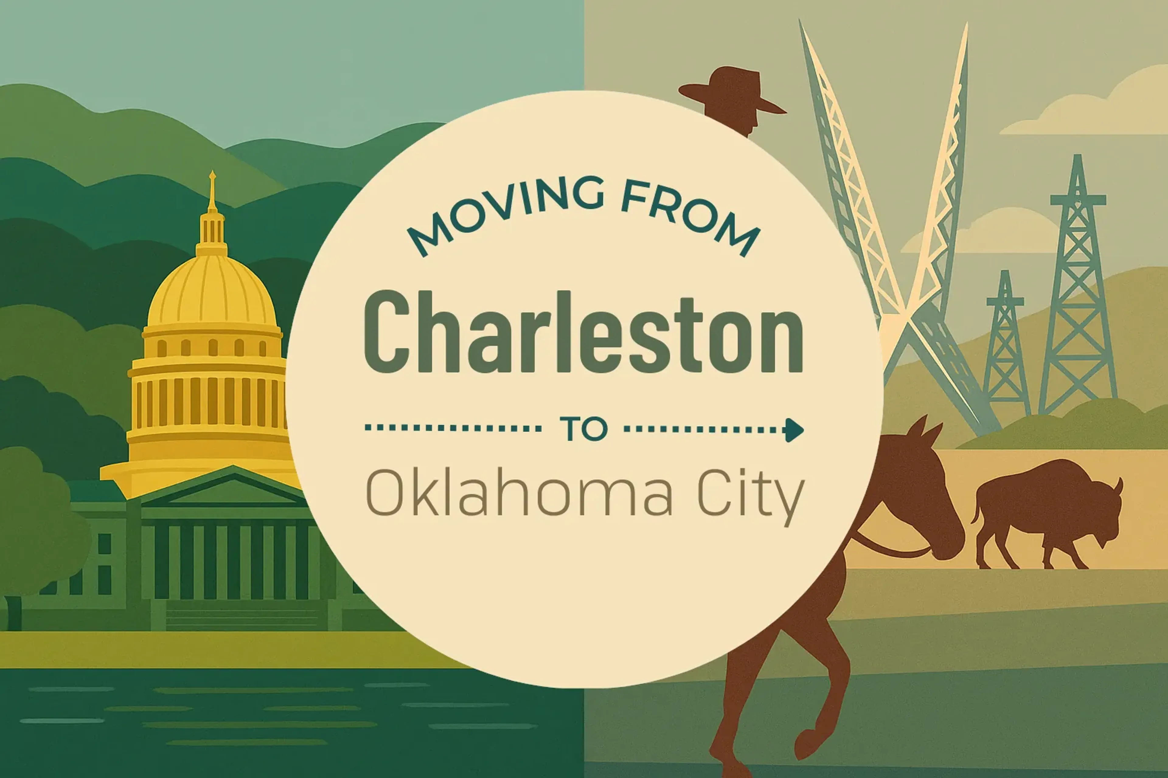 Side-by-side comparison of Charleston to Oklahoma City moving companies