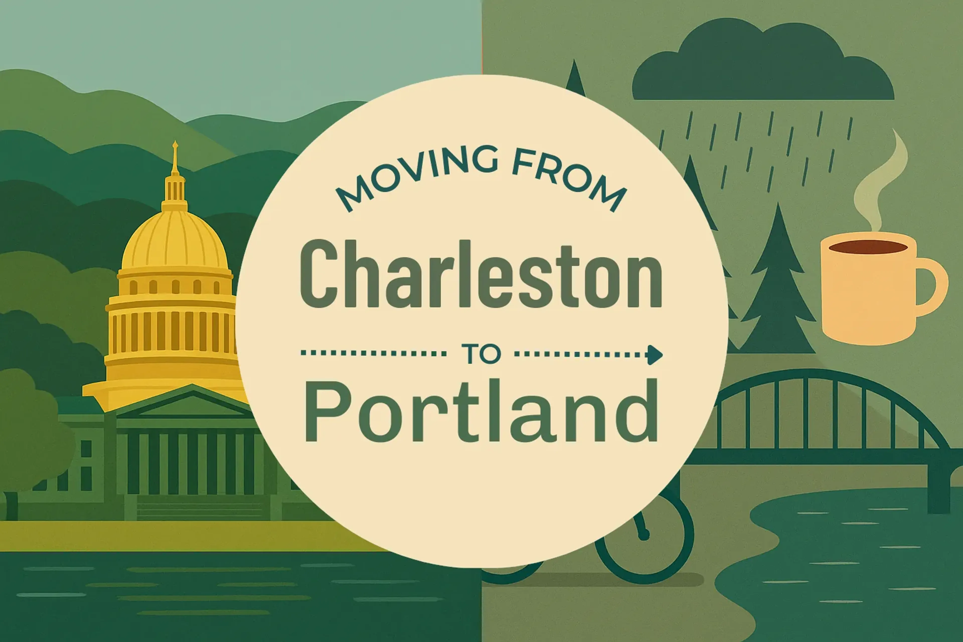 Side-by-side comparison of Charleston to Portland moving companies