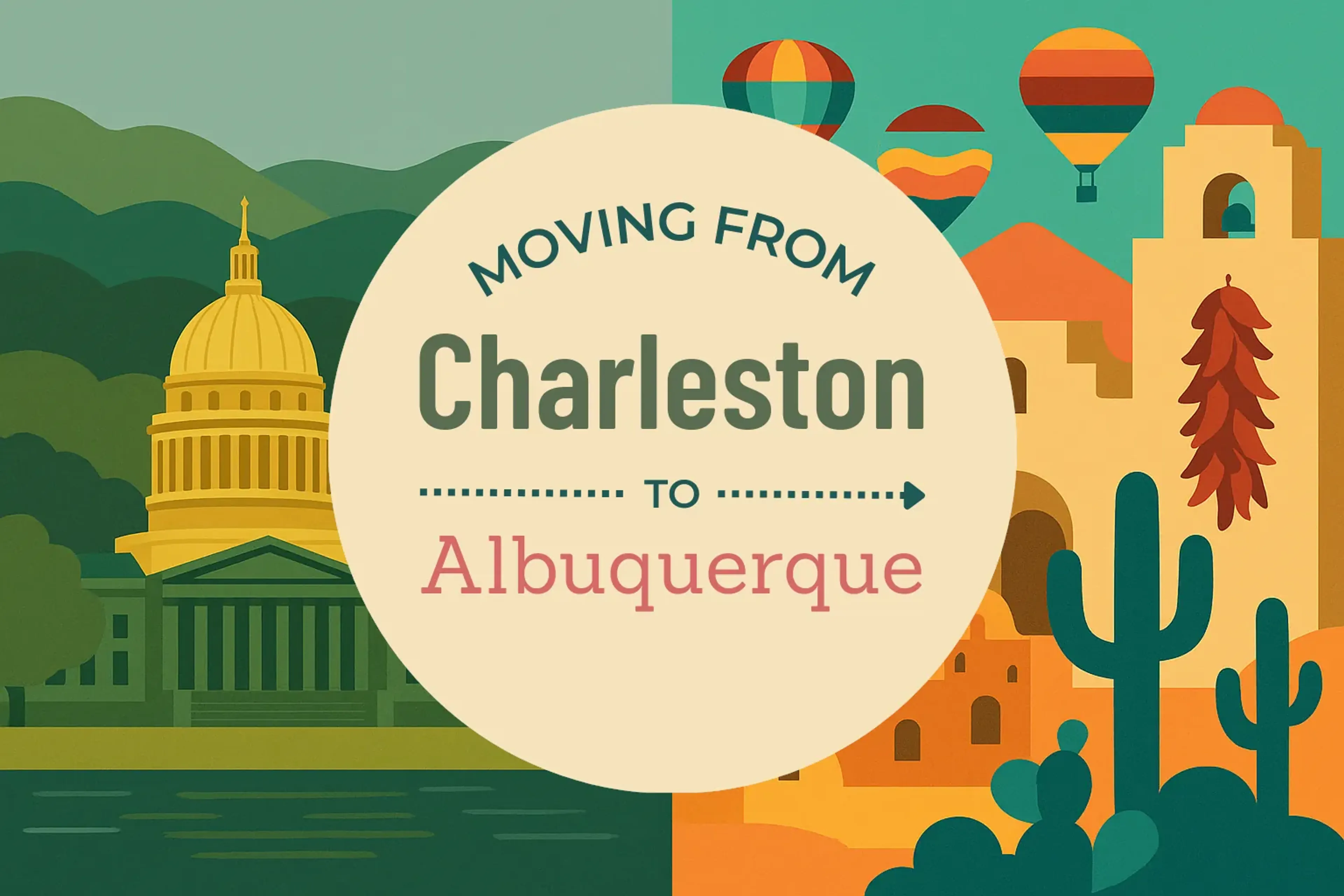 Side-by-side comparison of Charleston to Albuquerque moving companies
