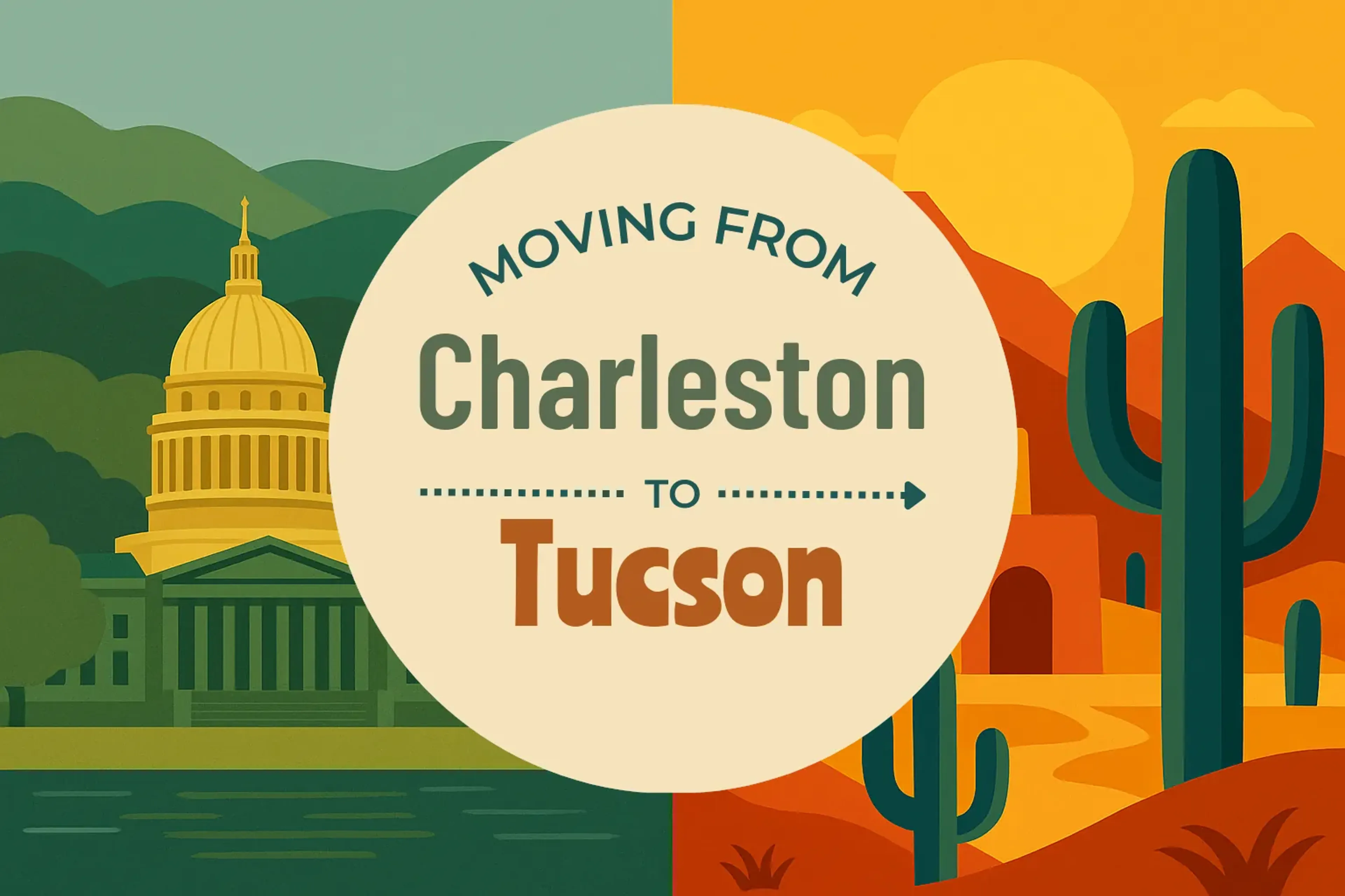 Side-by-side comparison of Charleston to Tucson moving companies