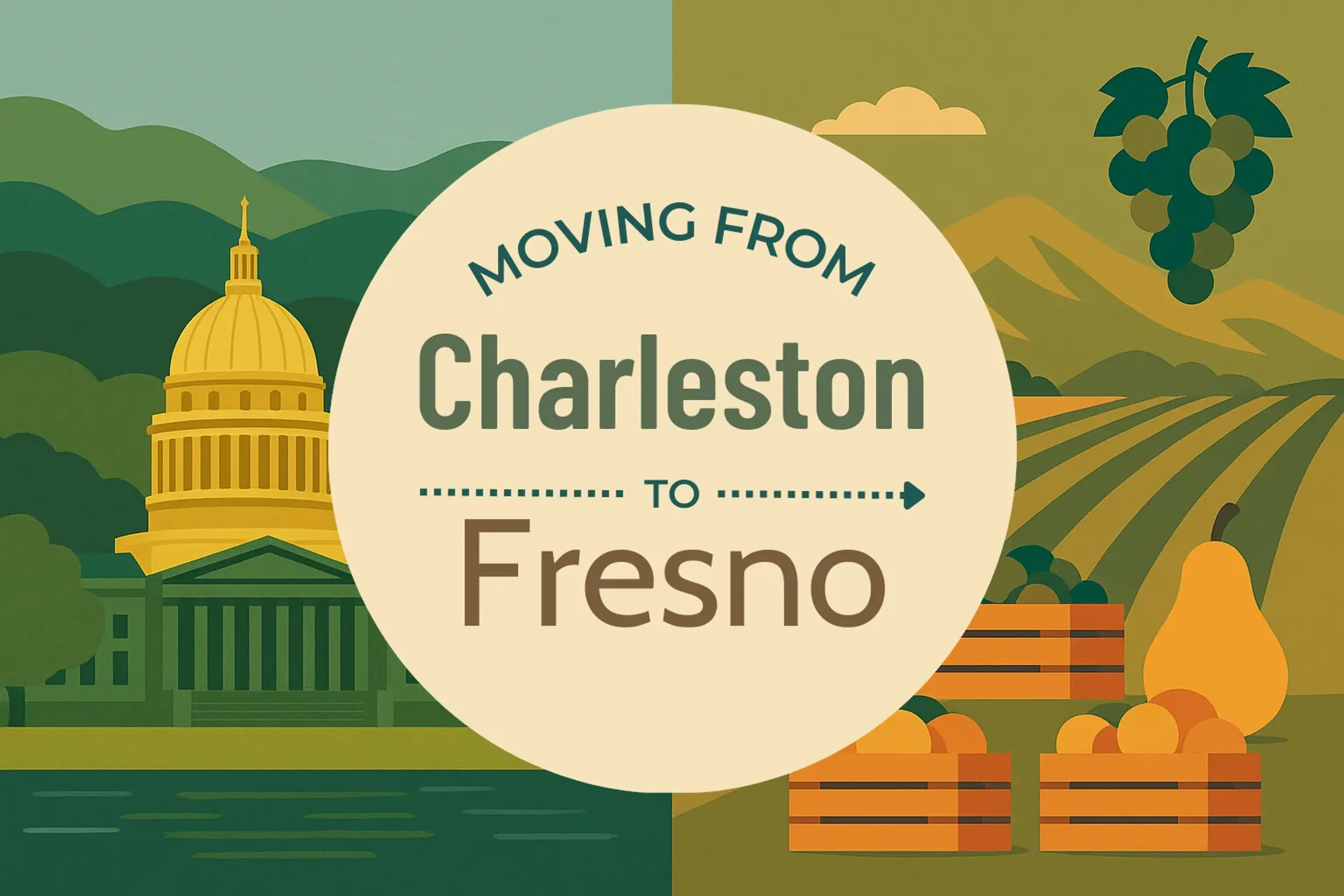 Side-by-side comparison of Charleston to Fresno moving companies