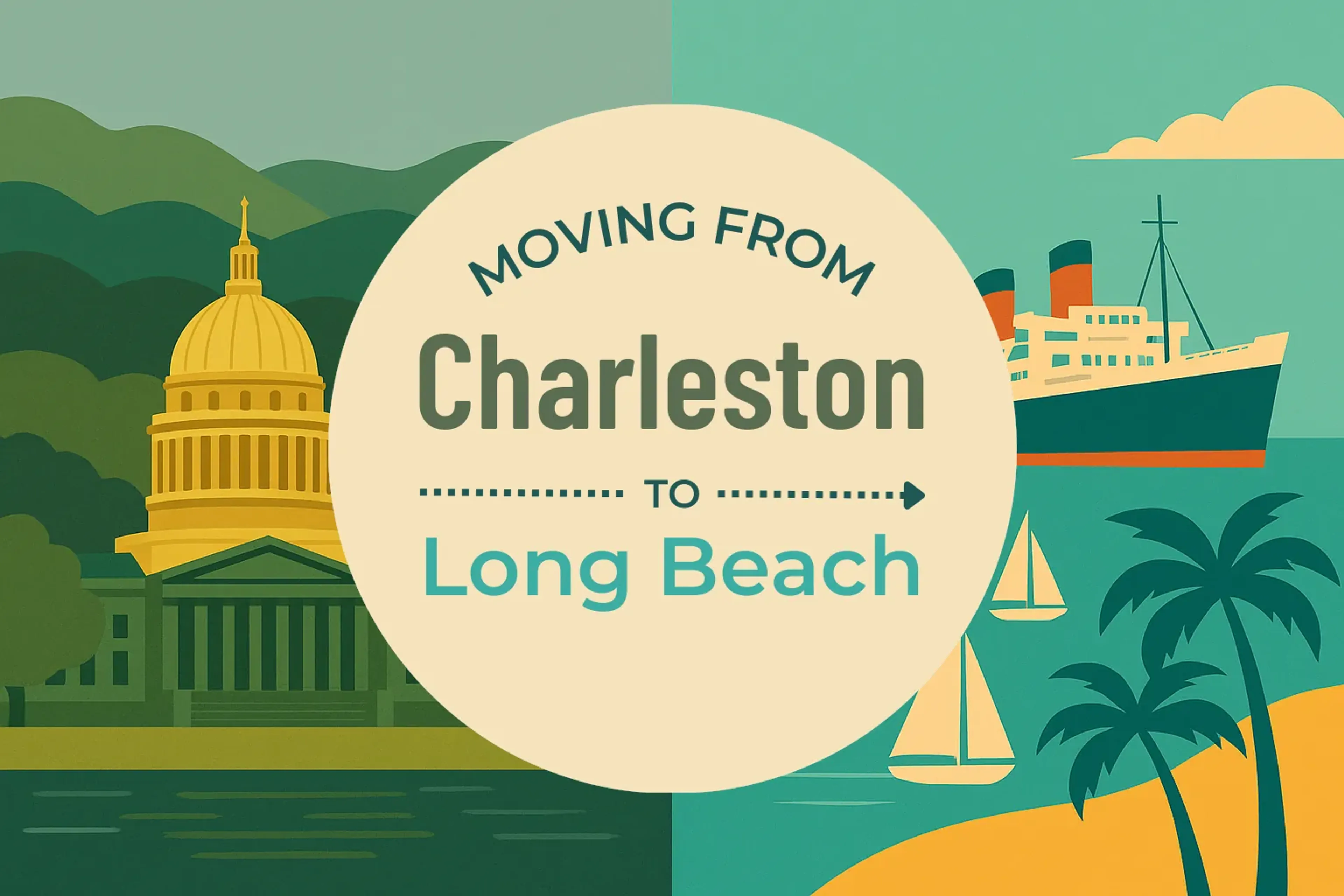 Side-by-side comparison of Charleston to Long Beach moving companies