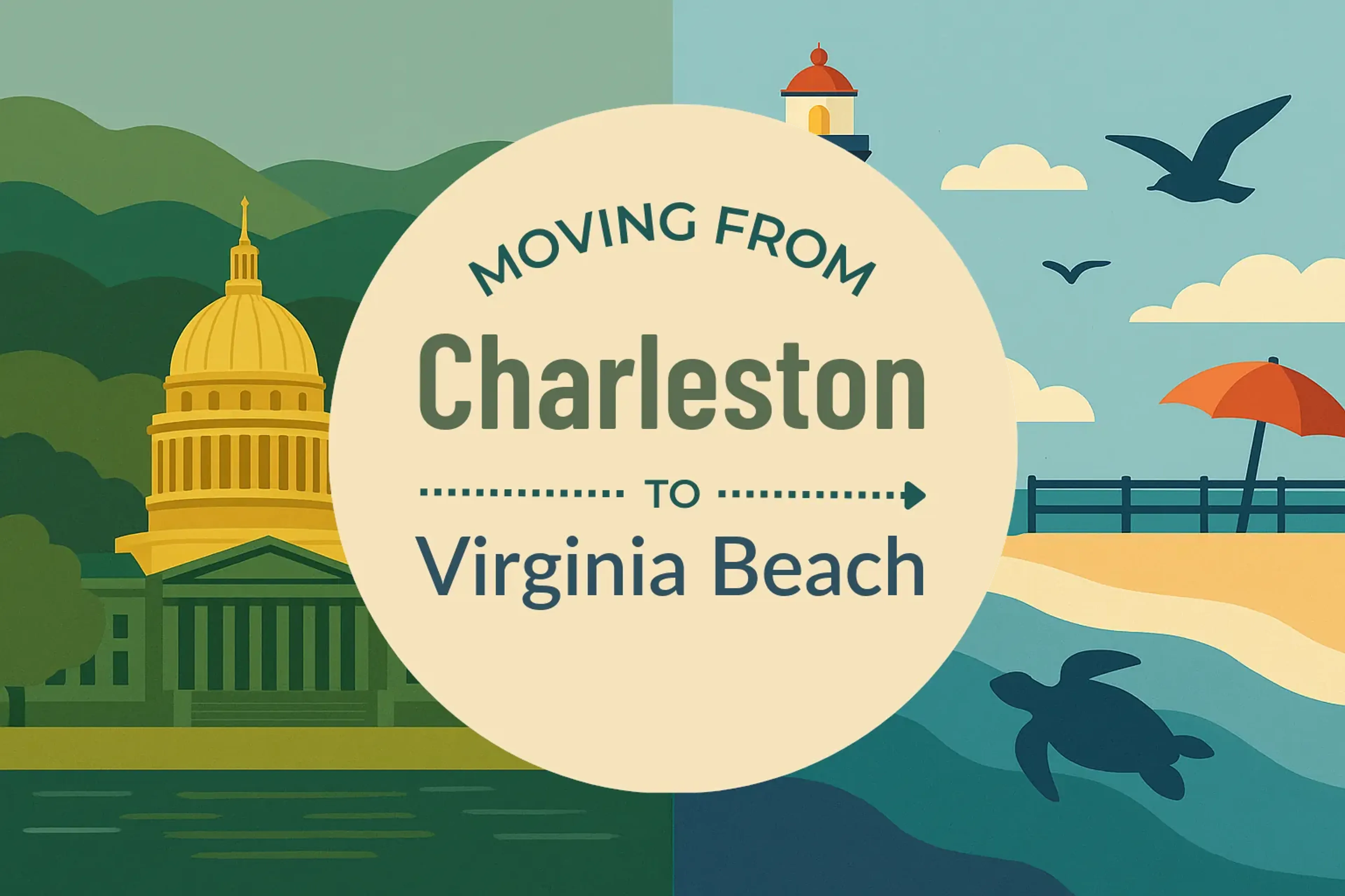Side-by-side comparison of Charleston to Virginia Beach moving companies
