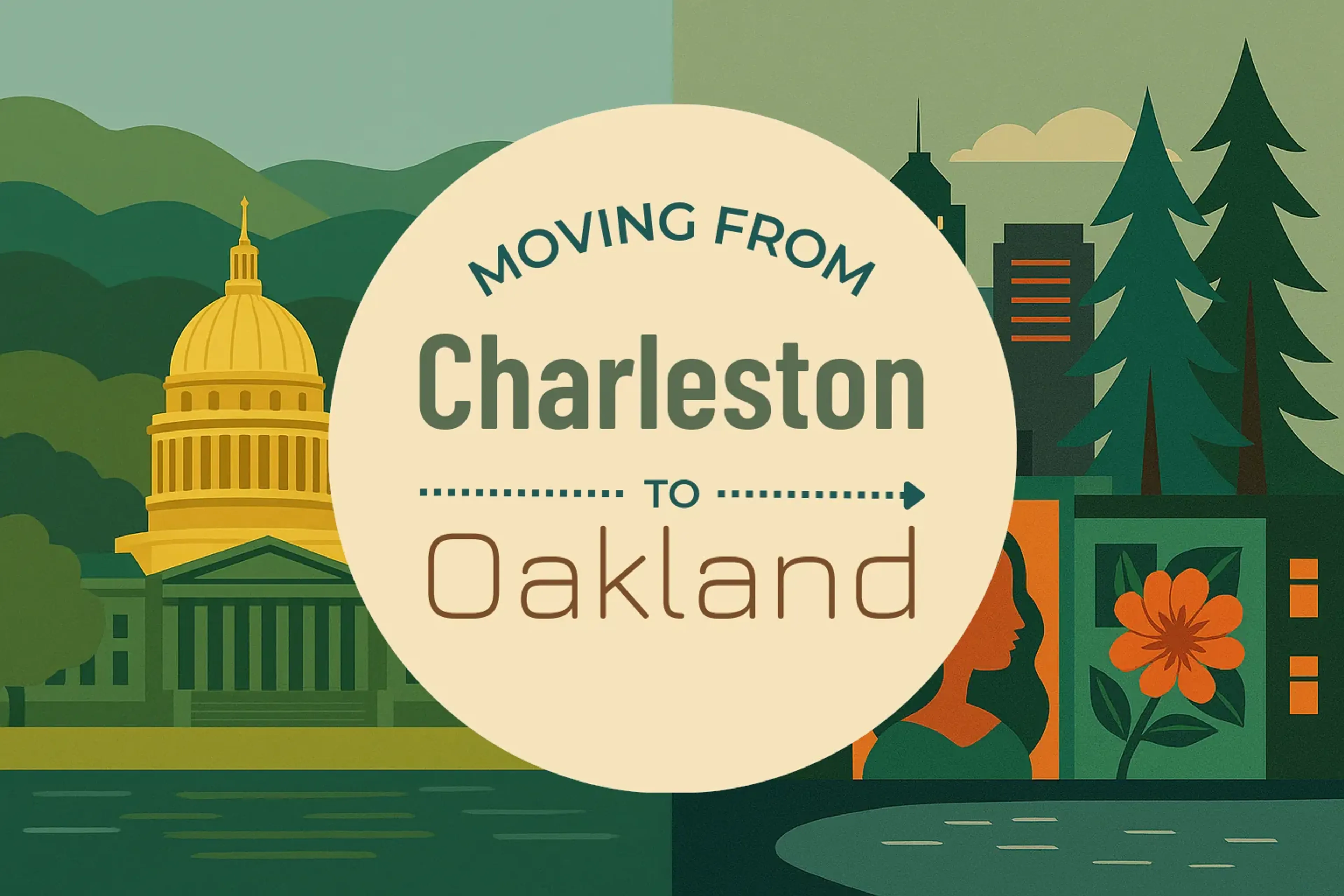 Side-by-side comparison of Charleston to Oakland moving companies