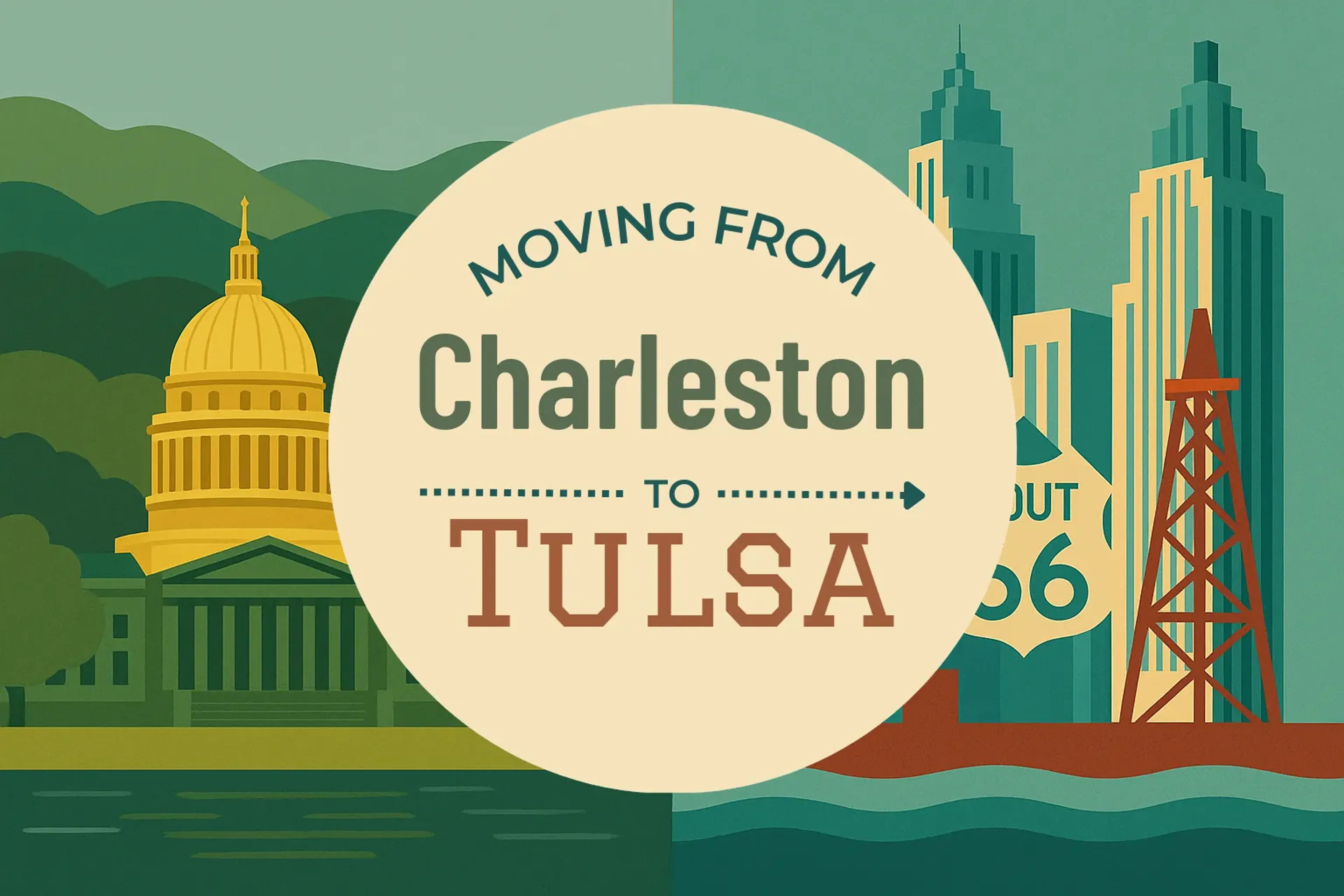 Side-by-side comparison of Charleston to Tulsa moving companies