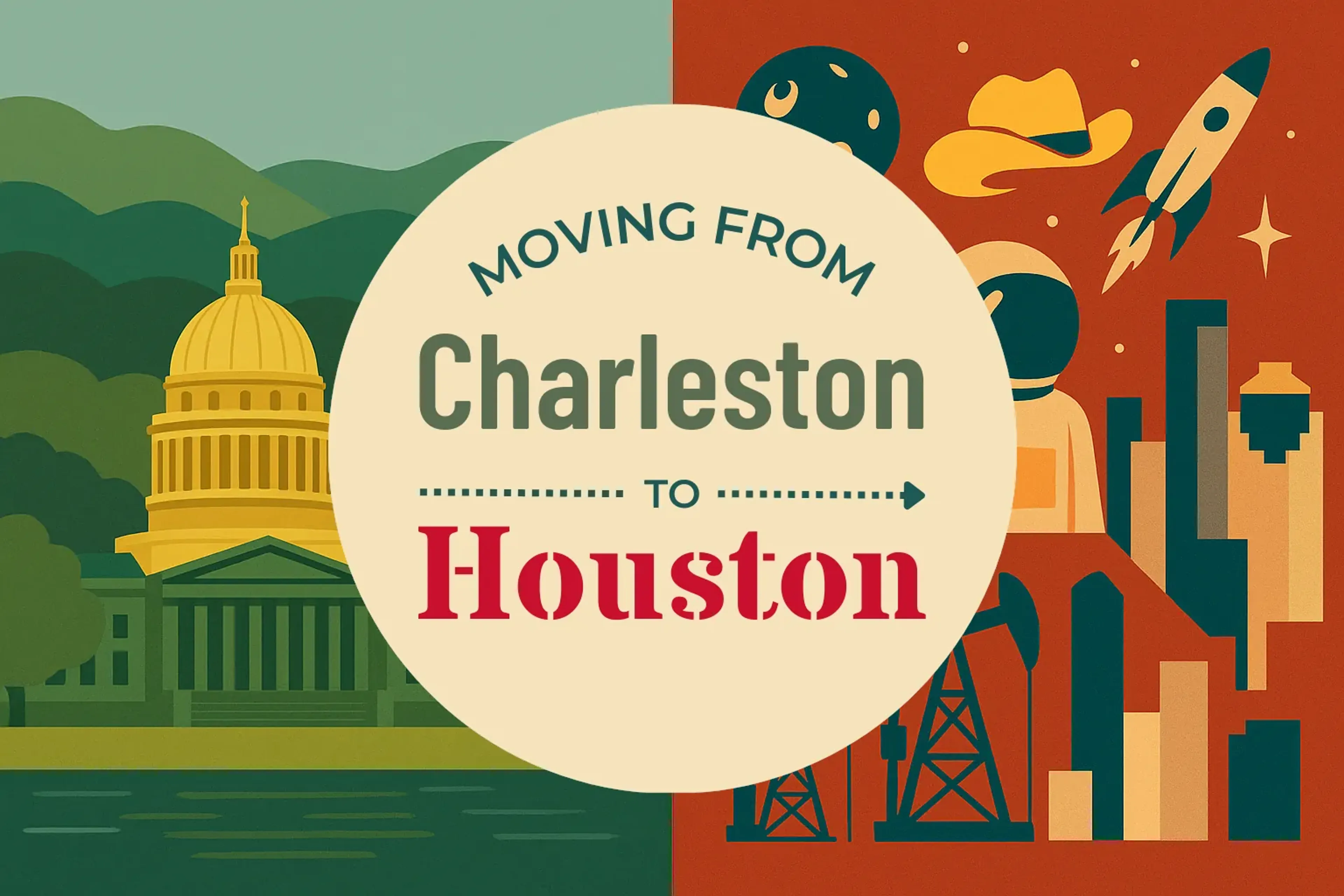 Side-by-side comparison of Charleston to Houston moving companies