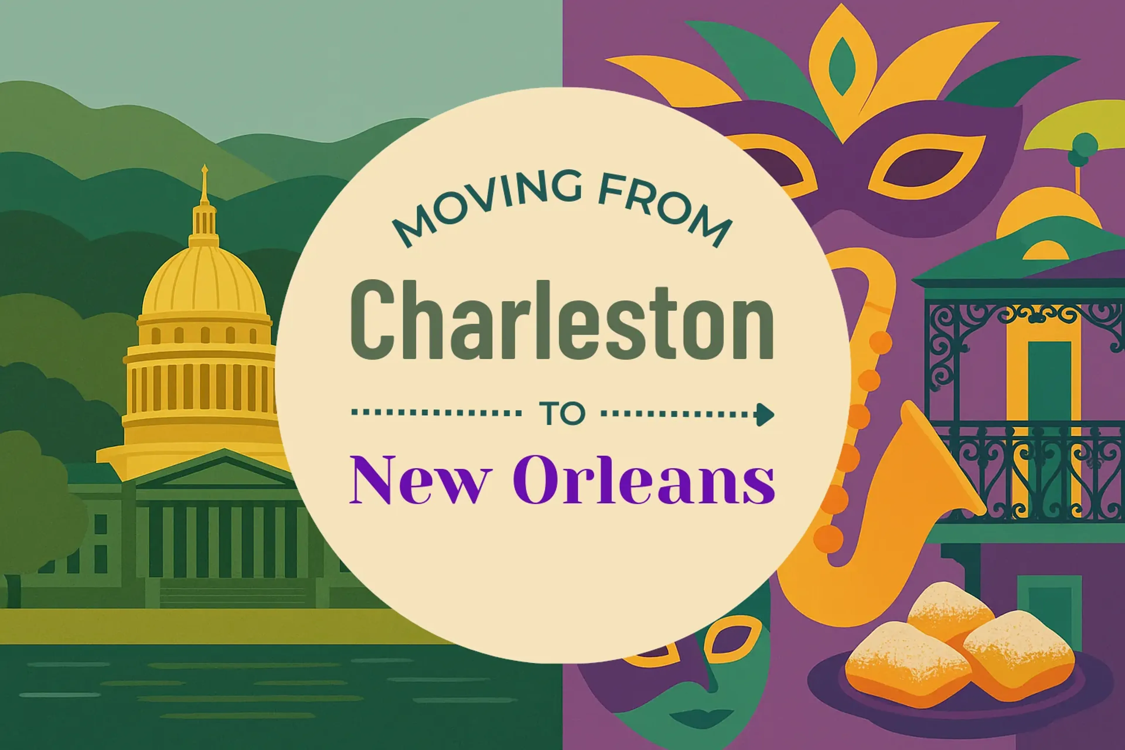 Side-by-side comparison of Charleston to New Orleans moving companies