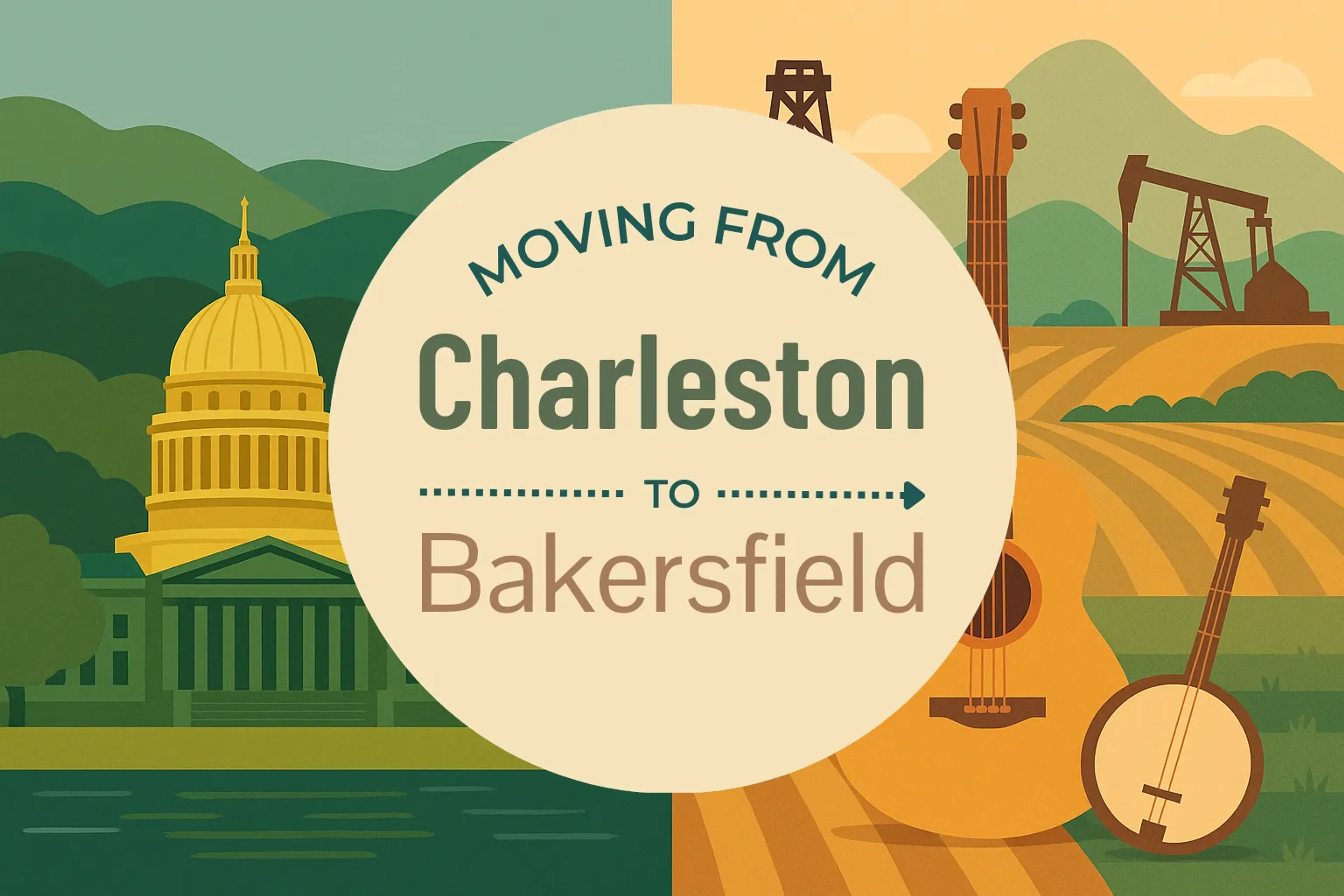 Side-by-side comparison of Charleston to Bakersfield moving companies