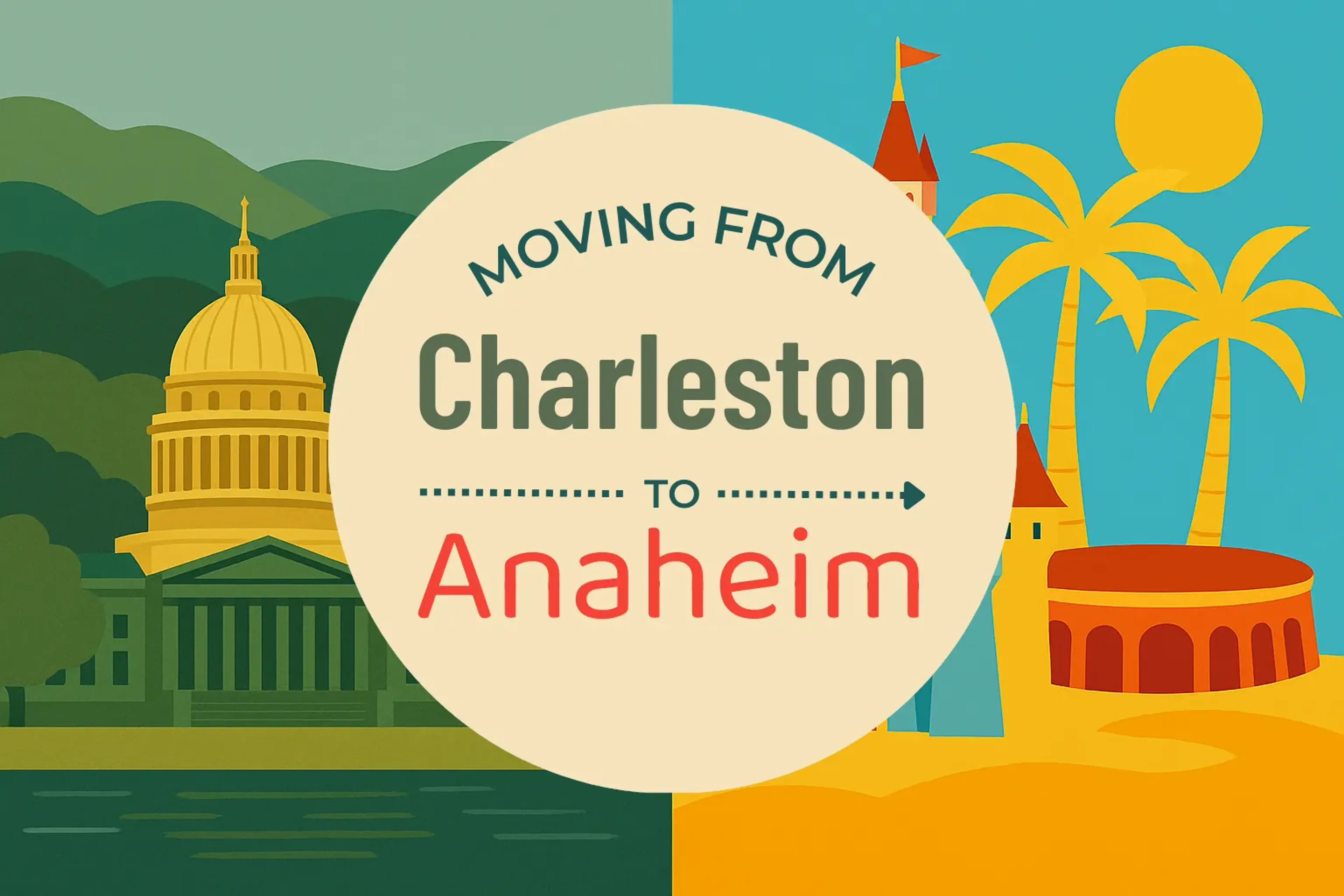 Side-by-side comparison of Charleston to Anaheim moving companies