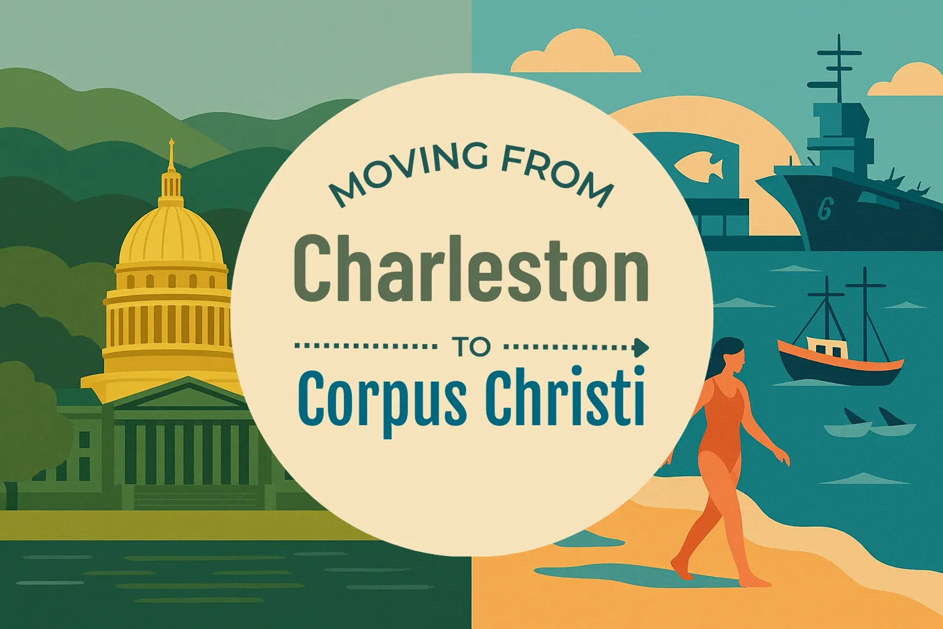 Side-by-side comparison of Charleston to Corpus Christi moving companies