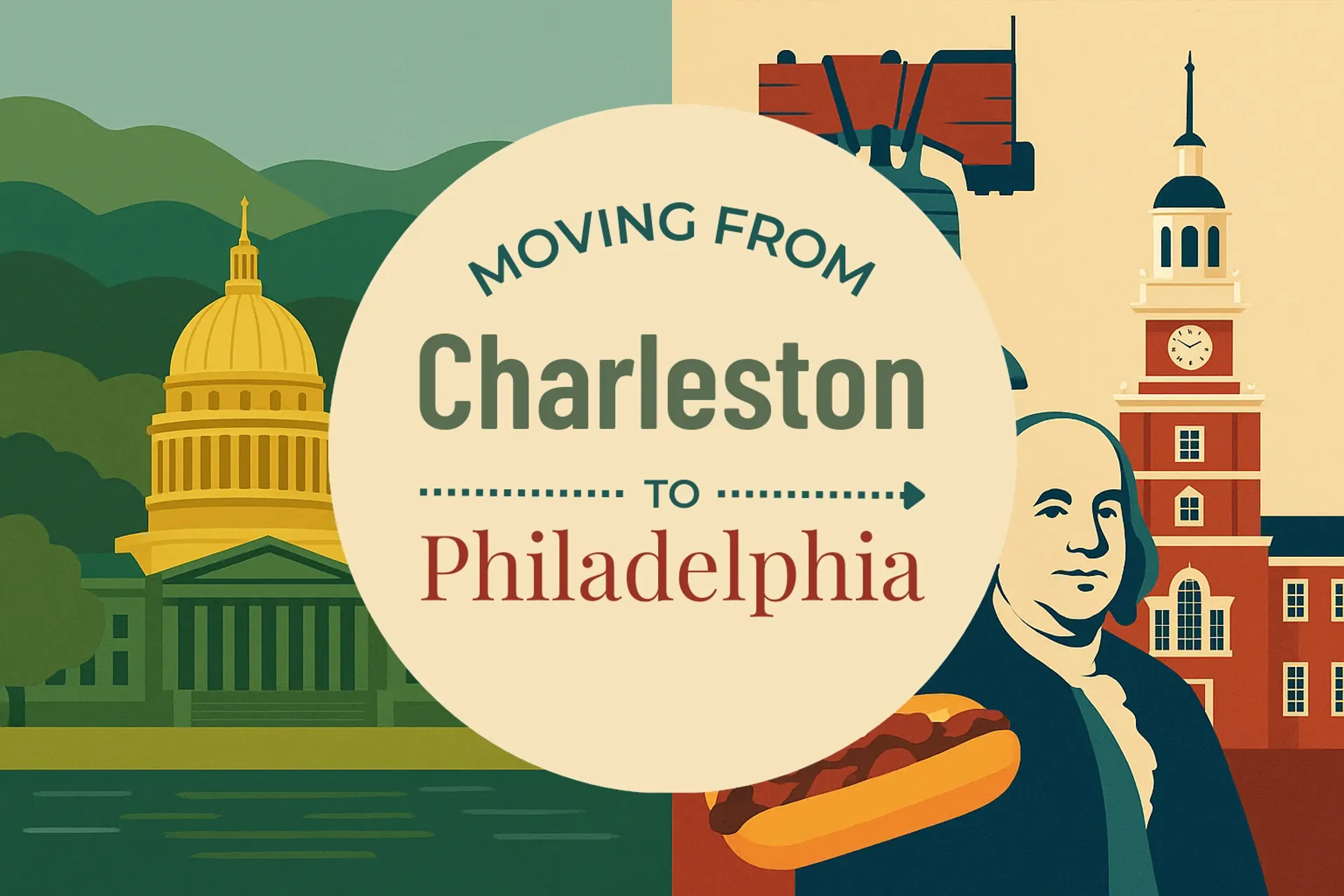 Side-by-side comparison of Charleston to Philadelphia moving companies