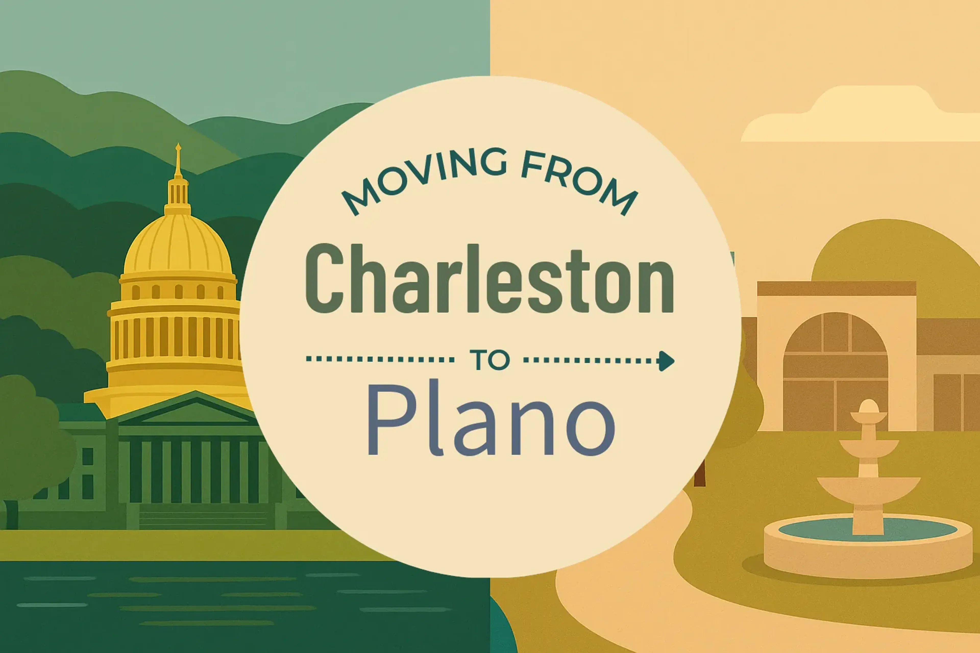 Side-by-side comparison of Charleston to Plano moving companies