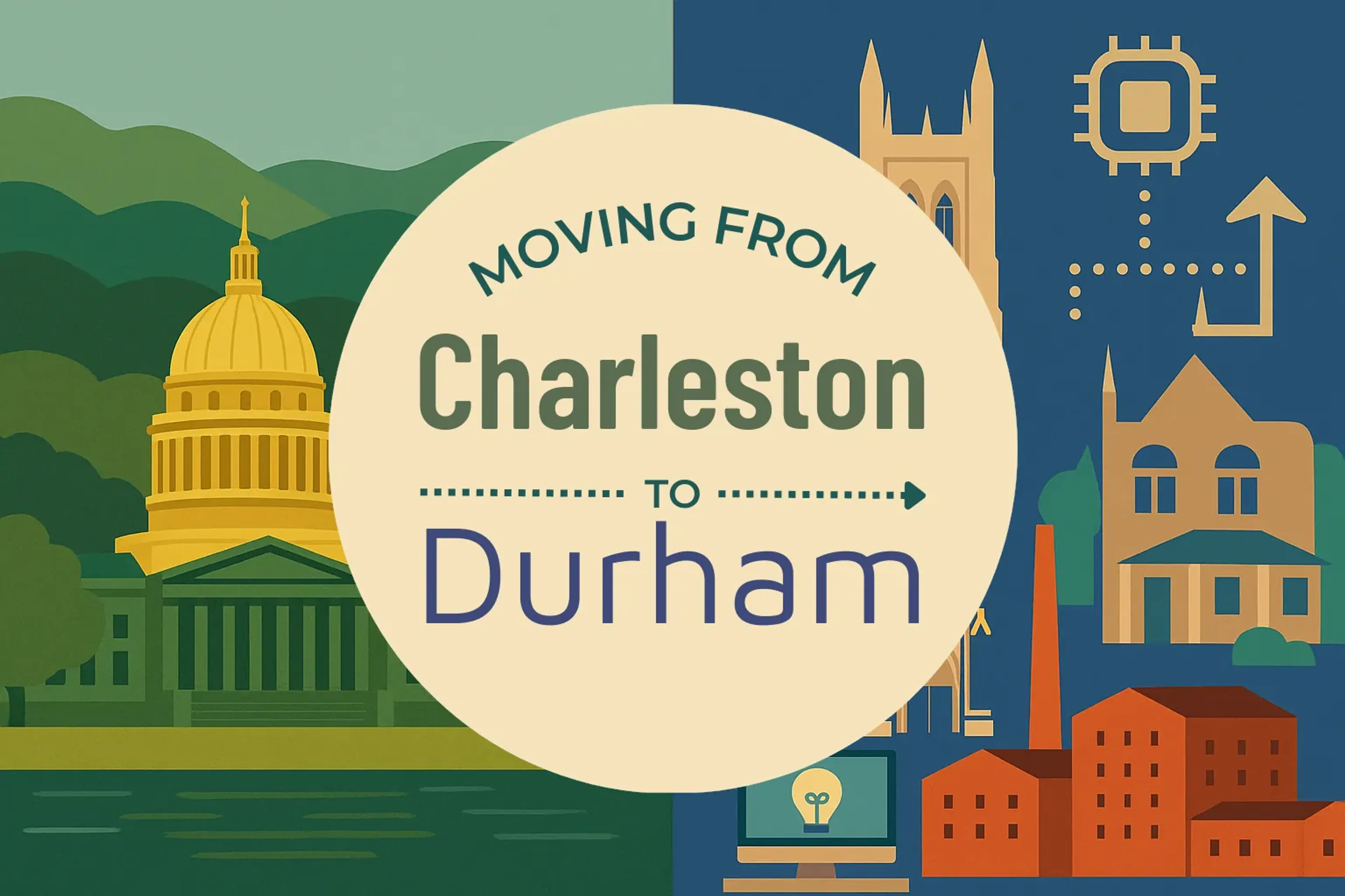 Side-by-side comparison of Charleston to Durham moving companies