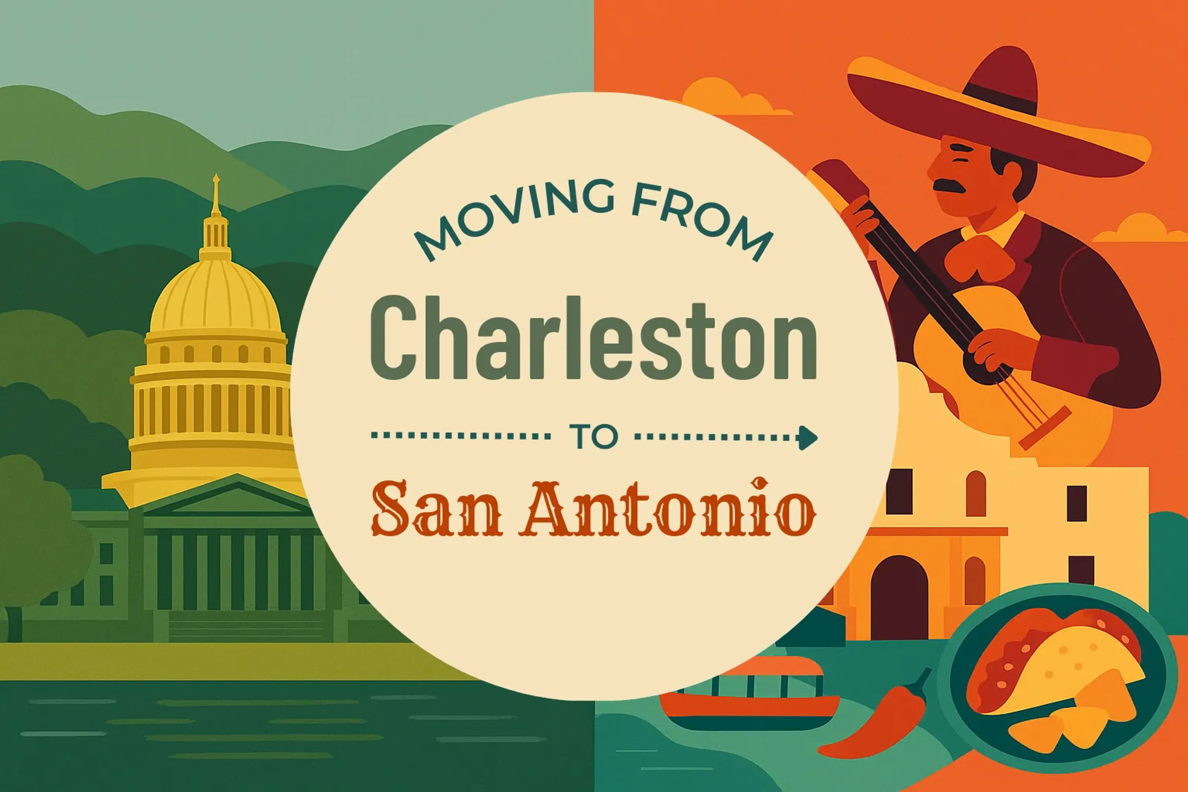 Side-by-side comparison of Charleston to San Antonio moving companies